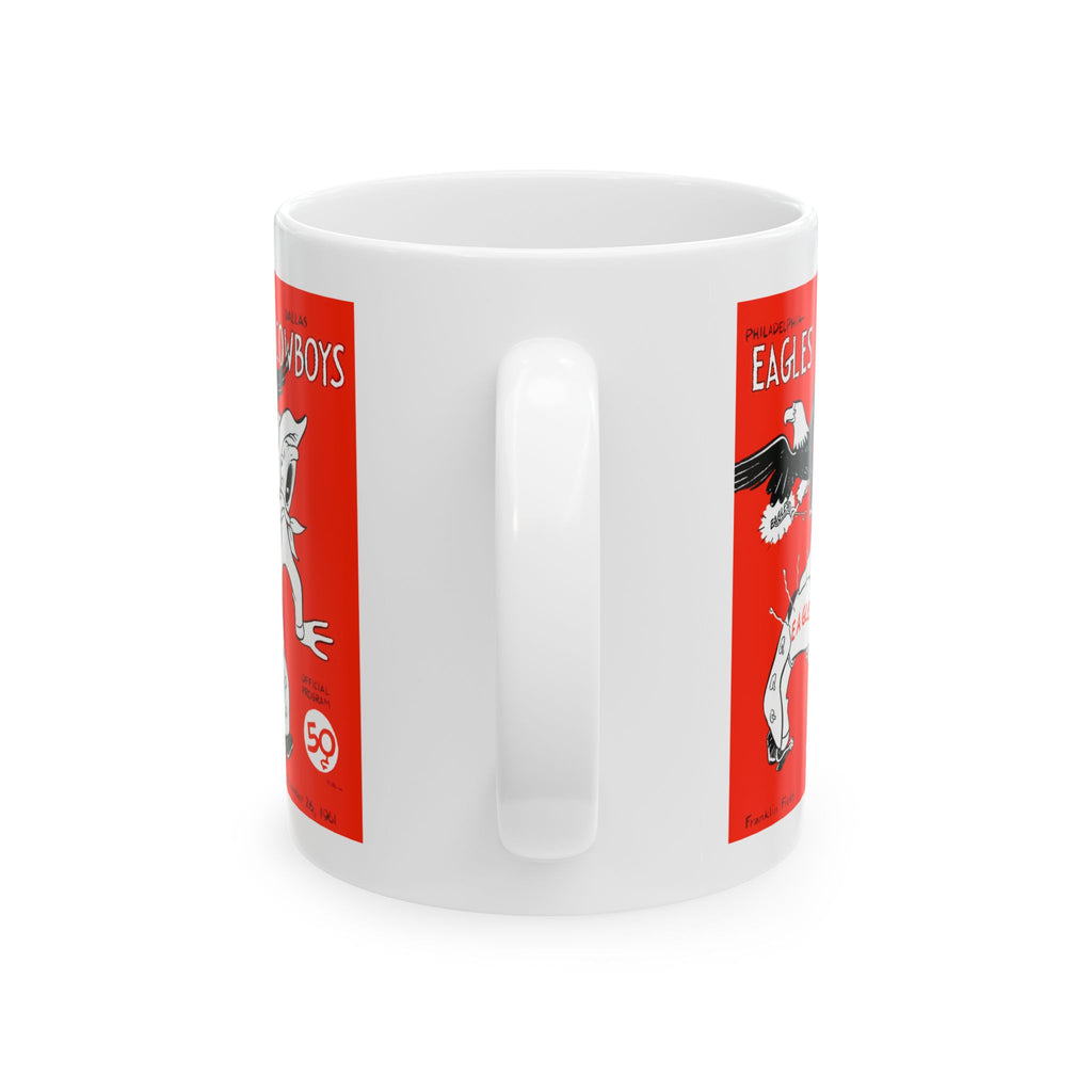 1961 Vintage Dallas Cowboys - Philadelphia Eagles Football Program Cover - Ceramic Mug, 11oz