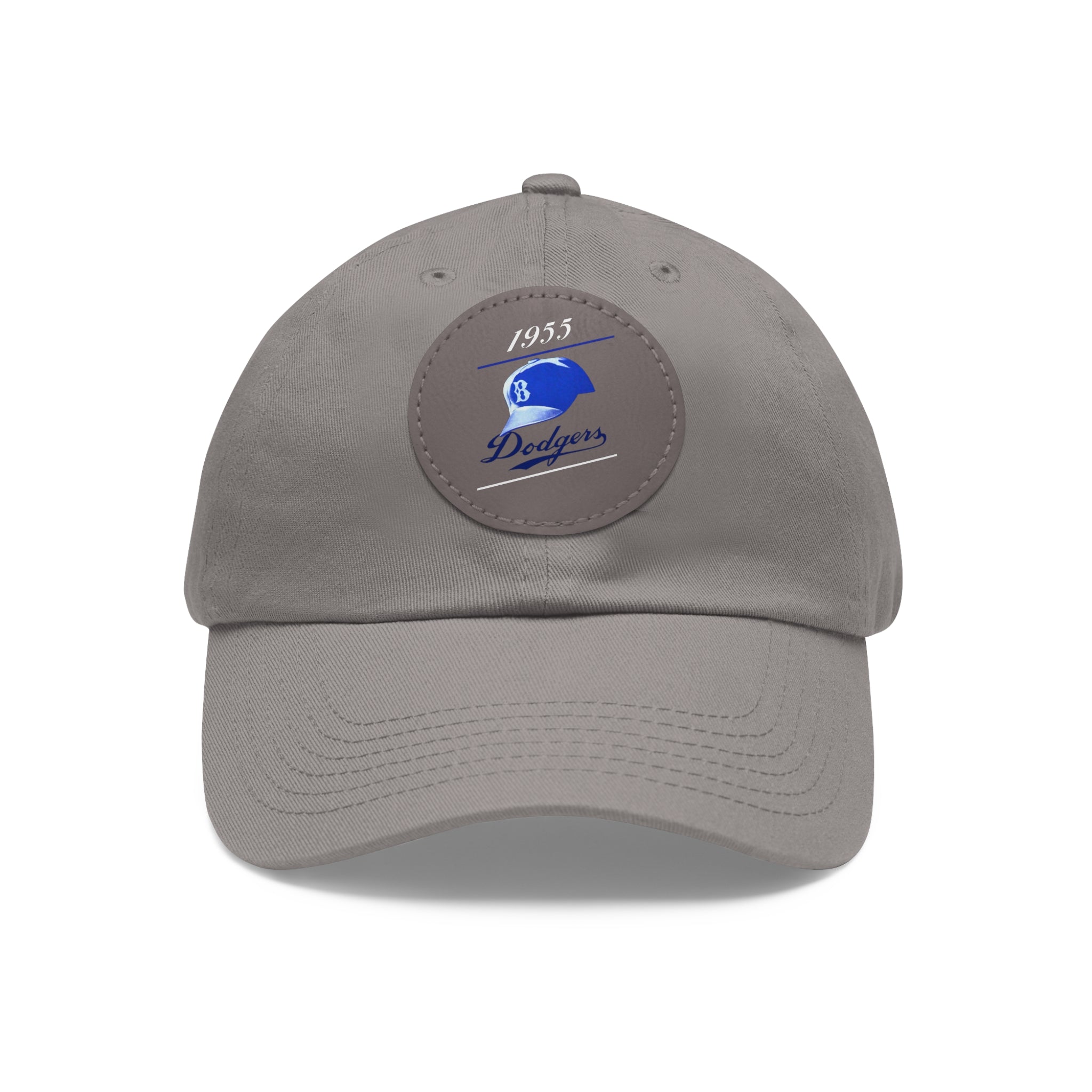 1955 Brooklyn Dodgers Baseball - Dad Hat with Leather Patch (Round)