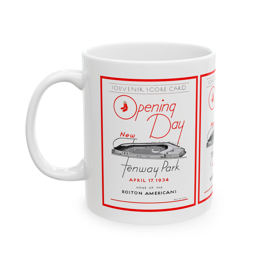 Ceramic Mug, 1934 Baseball Boston Red Sox - Boston Americans Opening Day, 11oz, 15oz. Sports Fan Mug, Baseball Enthusiast Gift, Red Sox