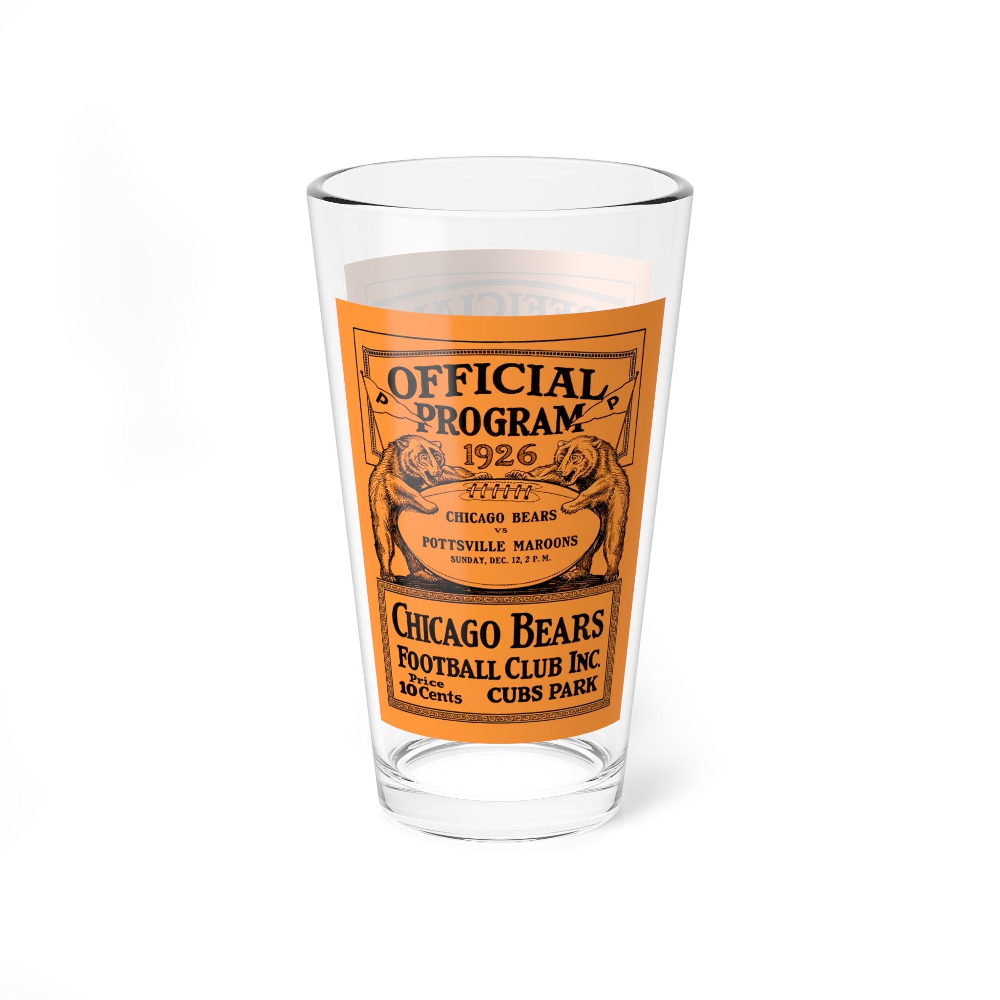 Glassware, 1926 Football Chicago Bears Pottsville Maroons Mixing Glass - Perfect for Sports Fans, Football Enthusiasts, Game Day Parties