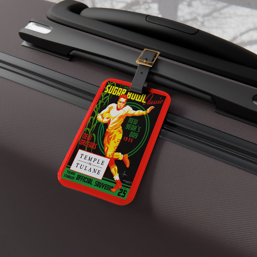 Sugar Bowl Classic 1935 Temple Tulane Football Luggage Tag