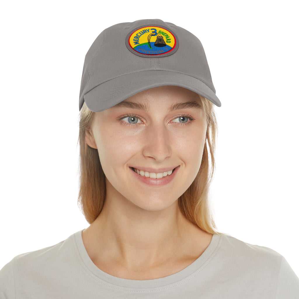 NASA Mercury 3 - Friendship 7 Flight Patch - Dad Hat with Leather Patch (Round)