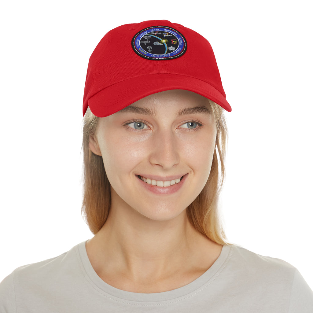 NASA Mercury Program - Flight Patch - Dad Hat with Leather Patch (Round)