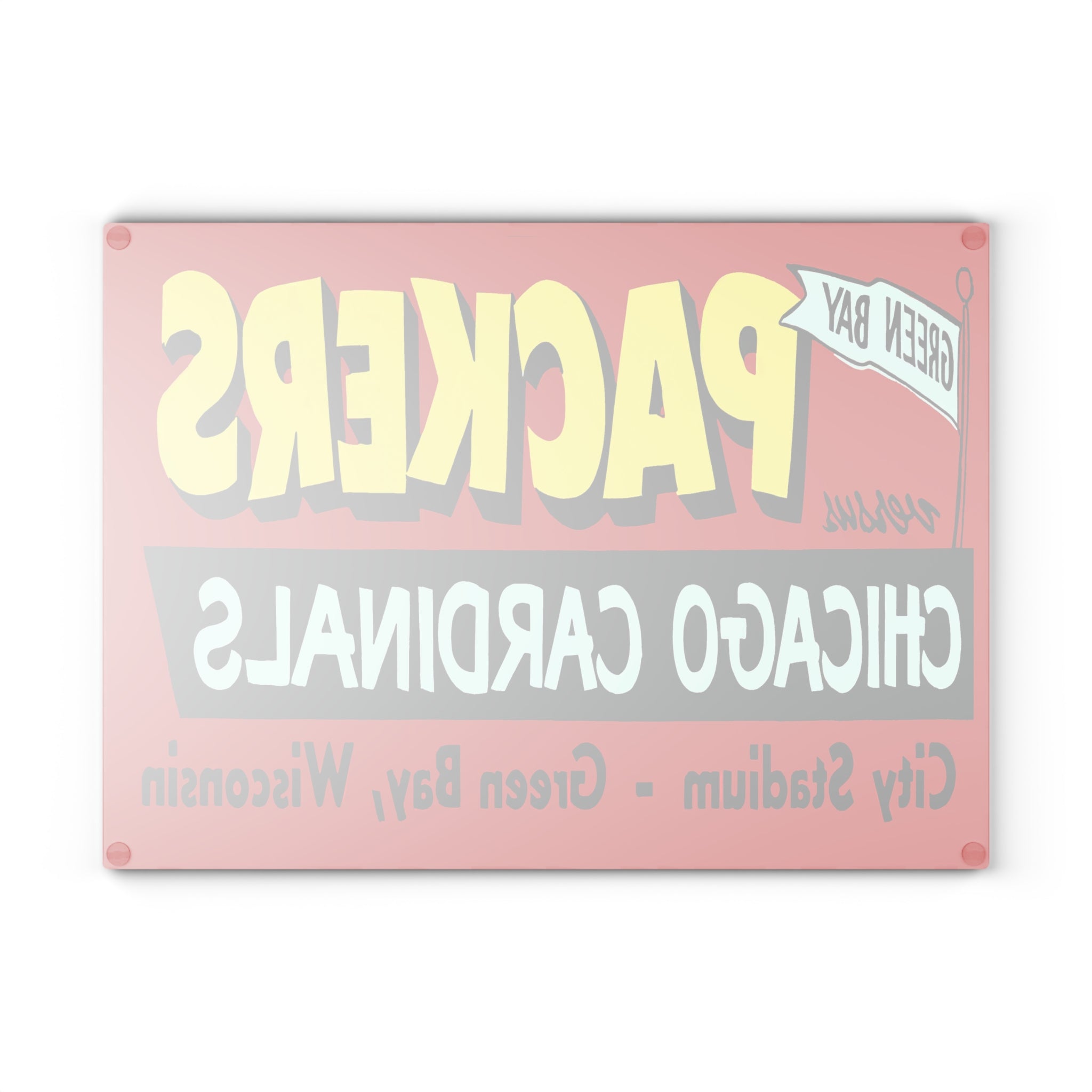 Vintage 1955 Packers - Cardinals Football Glass Cutting Board, Cutting Board, Kitchen Decor, Cheese Board, Sports Fan Gift, Housewarming,