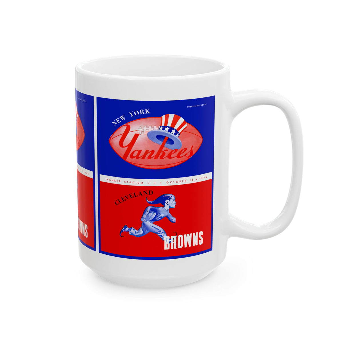 Vintage Sports Mug — 1946 New York Yankees - Cleveland Browns Football (11oz/15oz)