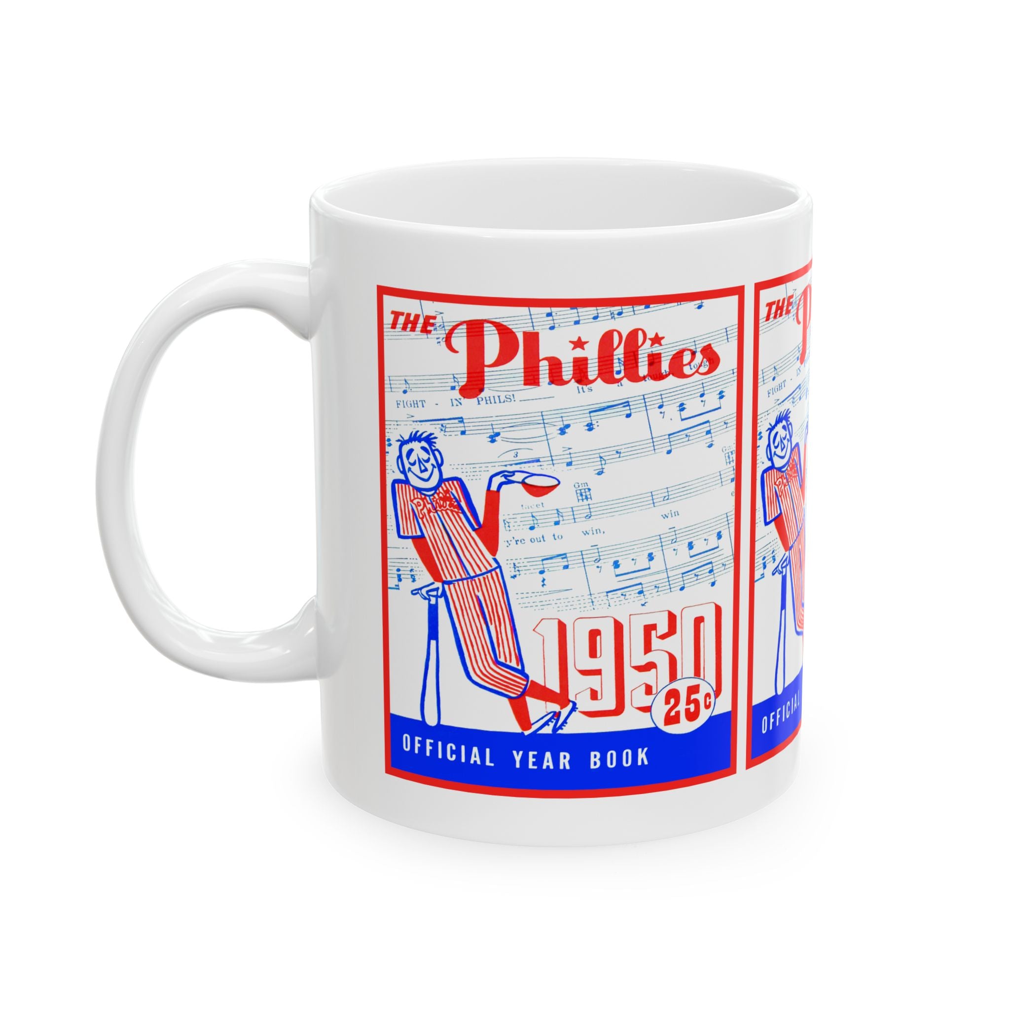 Vintage 1950 Philadelphia Phillies Baseball Ceramic Mug, Sports Fan Gift, Coffee Cup, Baseball Team Memorabilia, Baseball Collector's Item,