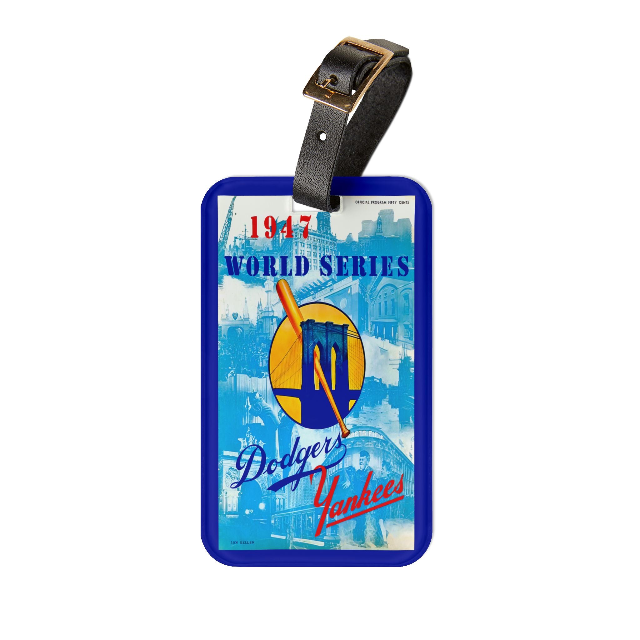 1947 Brooklyn Baseball World Series Luggage Tag | Vintage Baseball Travel ID