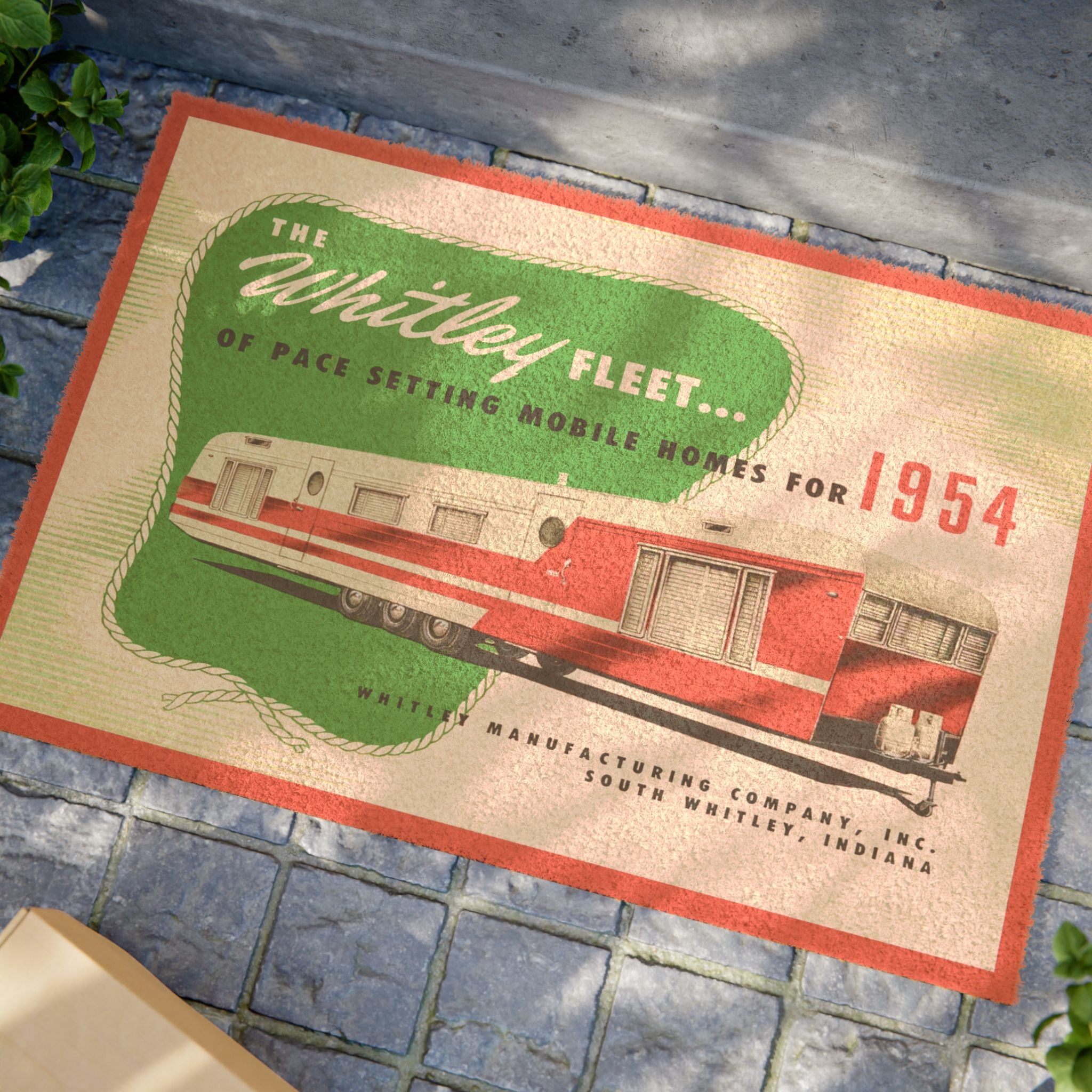 Vintage 1954 Whitley Trailer RV Doormat