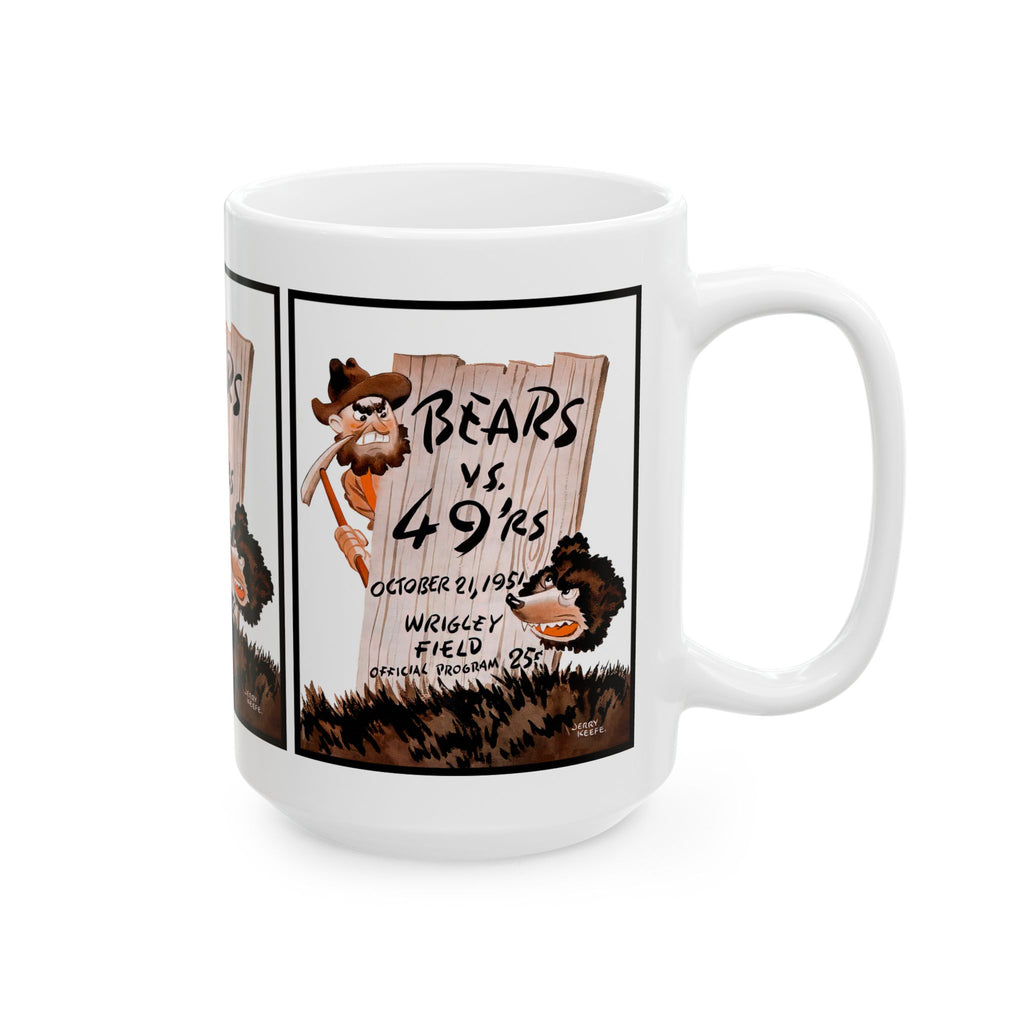 Vintage Football Bears- 49ers Ceramic Mug, Sports Fan Gift, Team Rivalry, 11oz 15oz Cup, Retro Design, Football Lover Gift