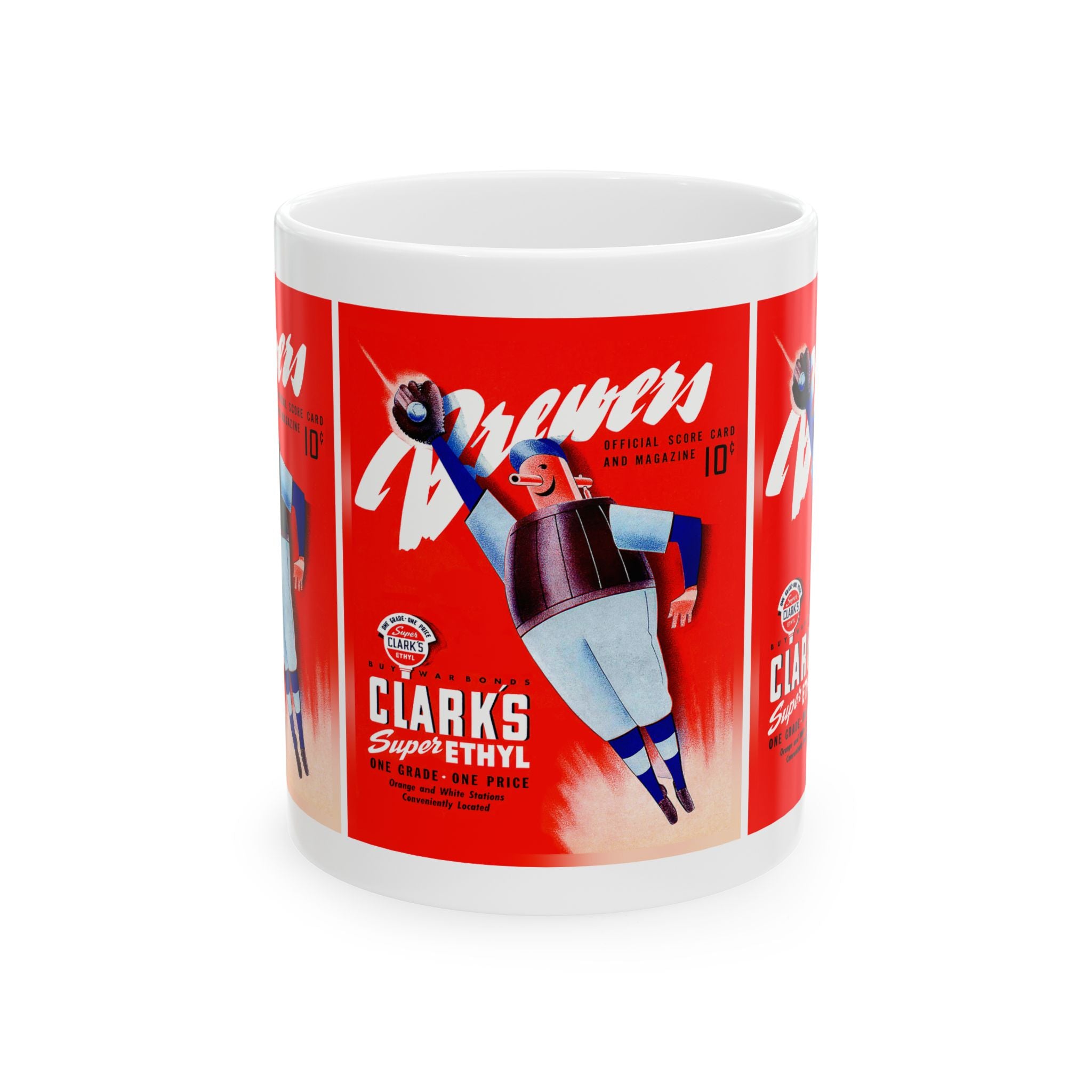 Ceramic Mug - 1944 Brewers Baseball Team, Retro Sports Fan Gift, Vintage Baseball Memorabilia Cup, Baseball Collectible, Sports Fanatic Mug,