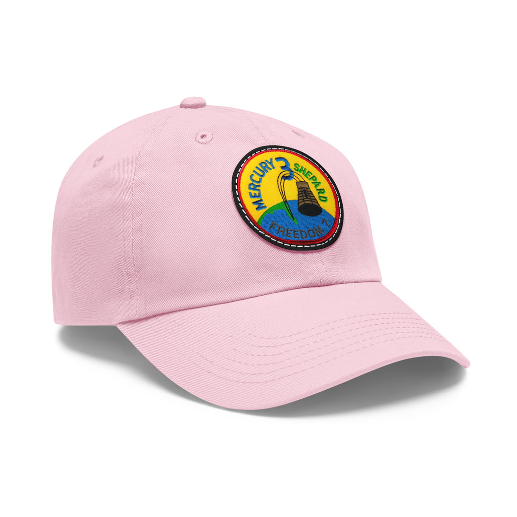 NASA Mercury 3 - Friendship 7 Flight Patch - Dad Hat with Leather Patch (Round)