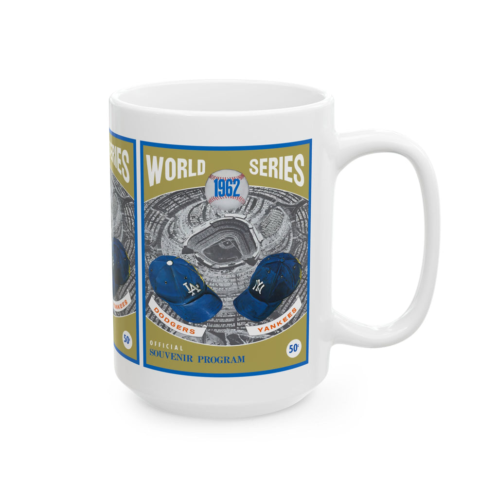 1962 Dodgers vs Yankees Baseball World Series Ceramic Mug — Phantom Program Cover (11oz, 15oz)