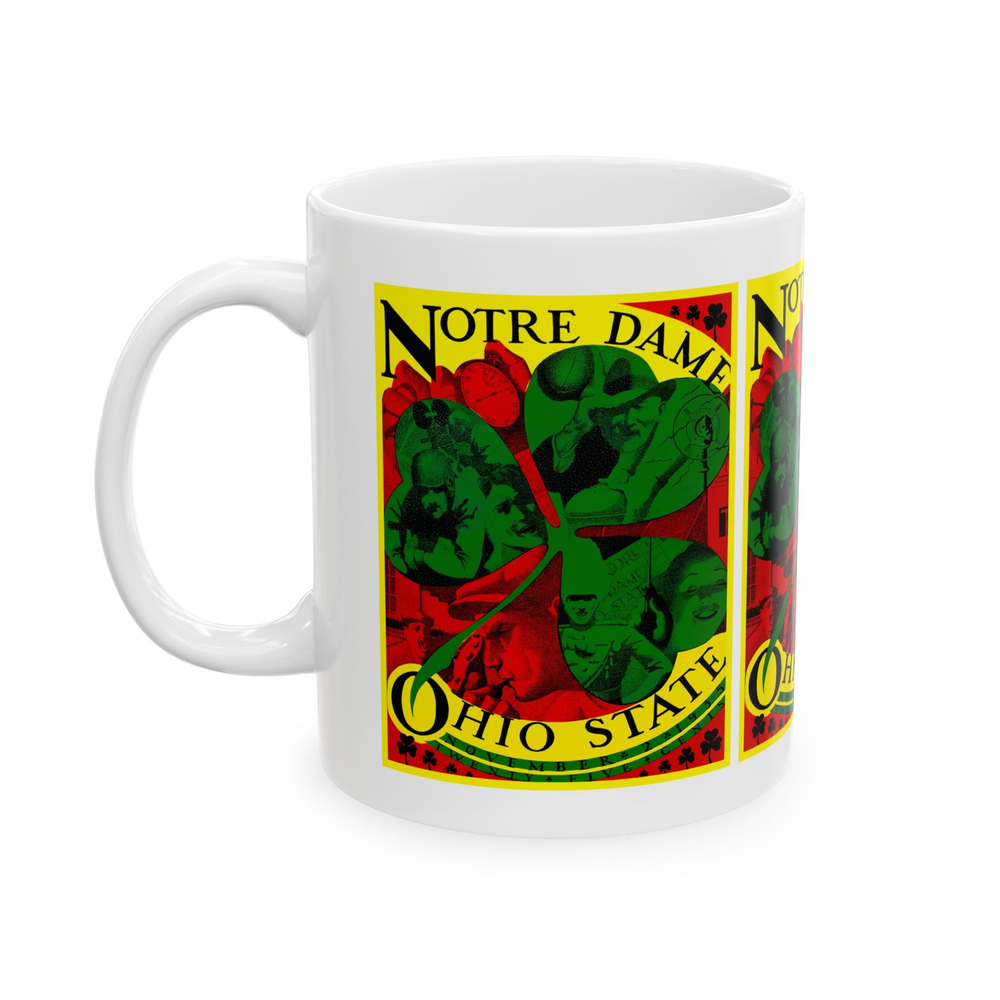 Vintage Football Ceramic Mug, 1935 Notre Dame-Ohio State Cup, Sports Fan Gift, Game Day Coffee Mug, Football Lover Gift, Football