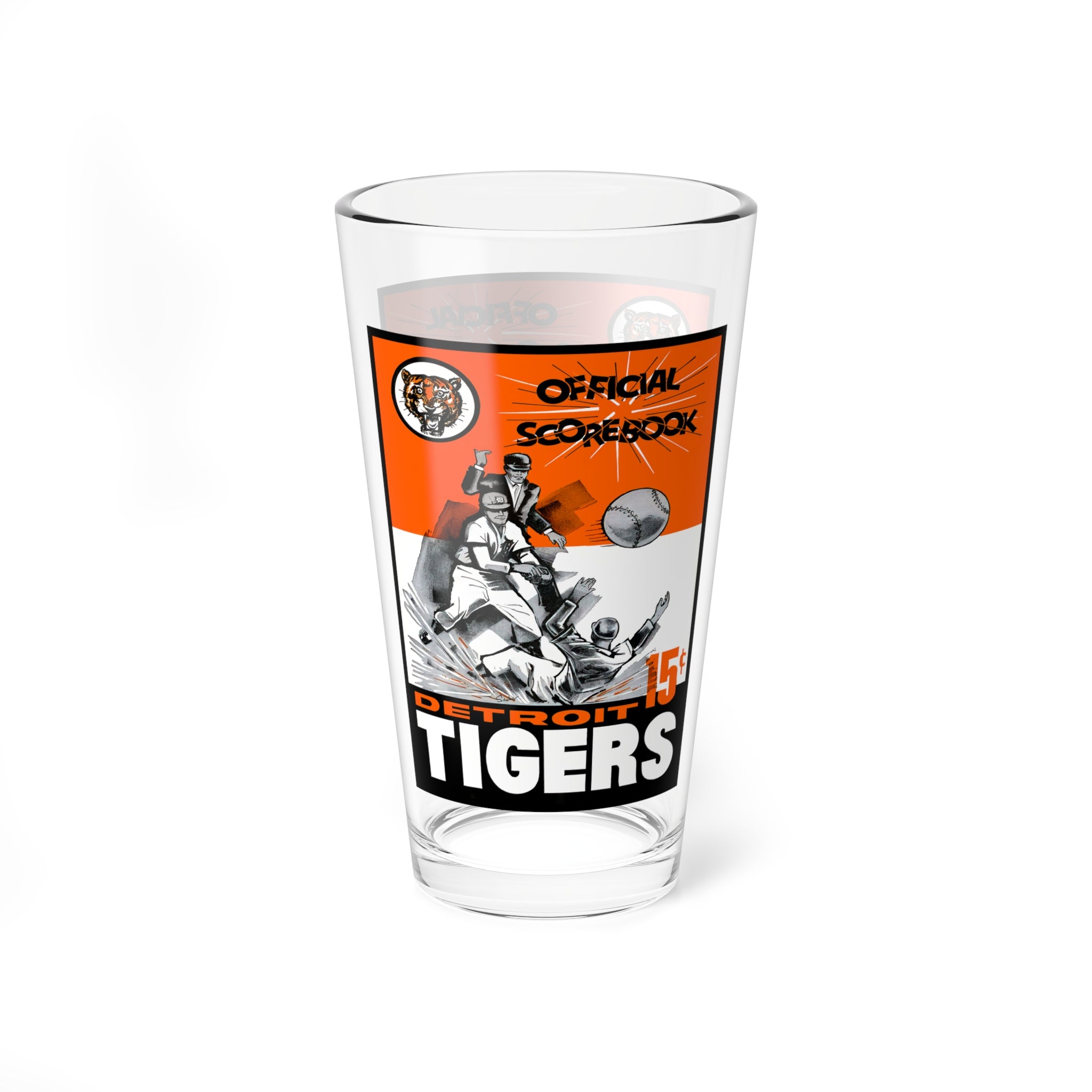 1962 Detroit Baseball Mixing Glass, 16oz