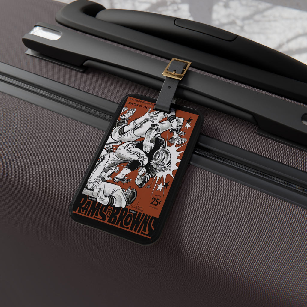 1961 Vintage Browns Rams Football Luggage Tag