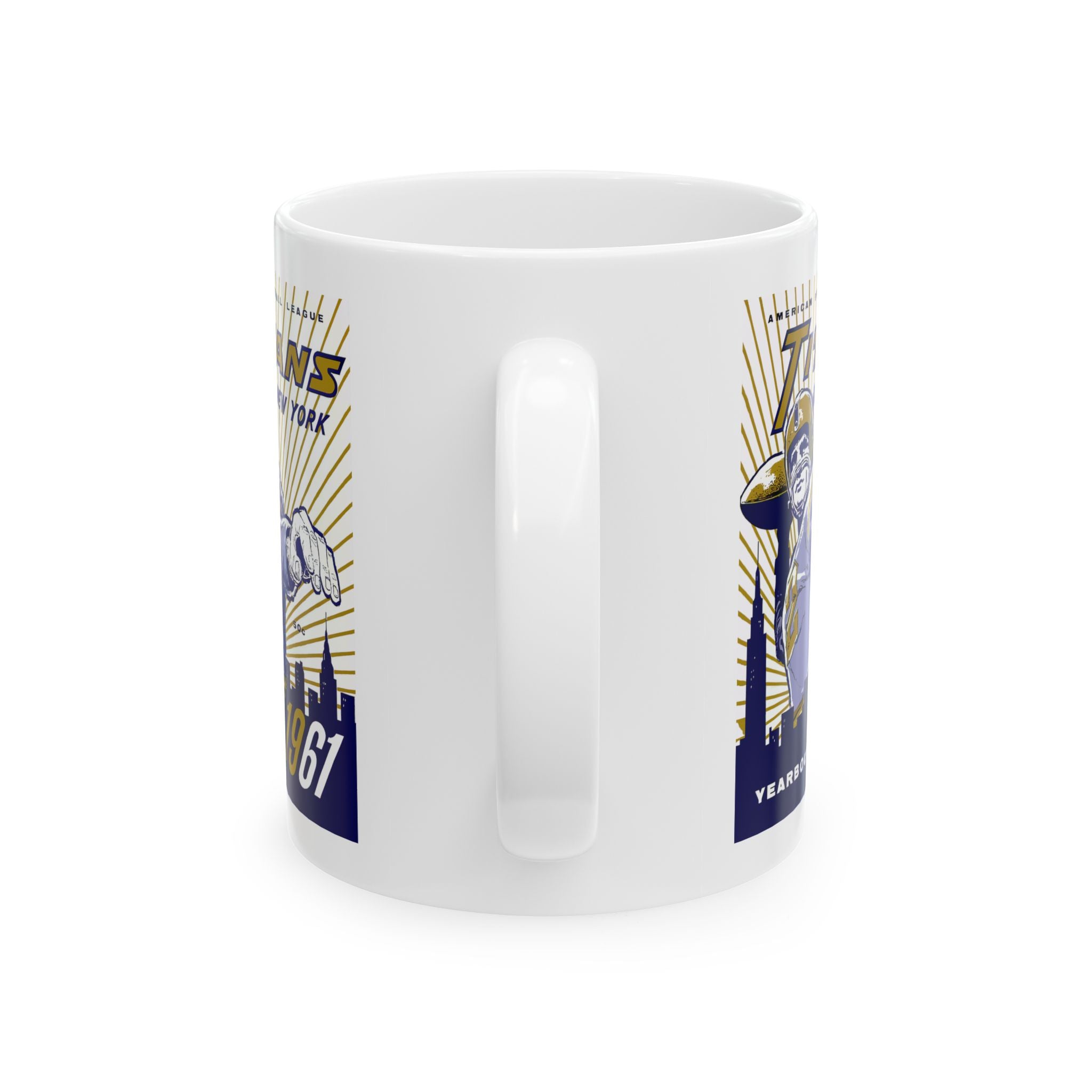 1961 Vintage New York Titans Football Yearbook Cover - - Ceramic Mug, 11oz