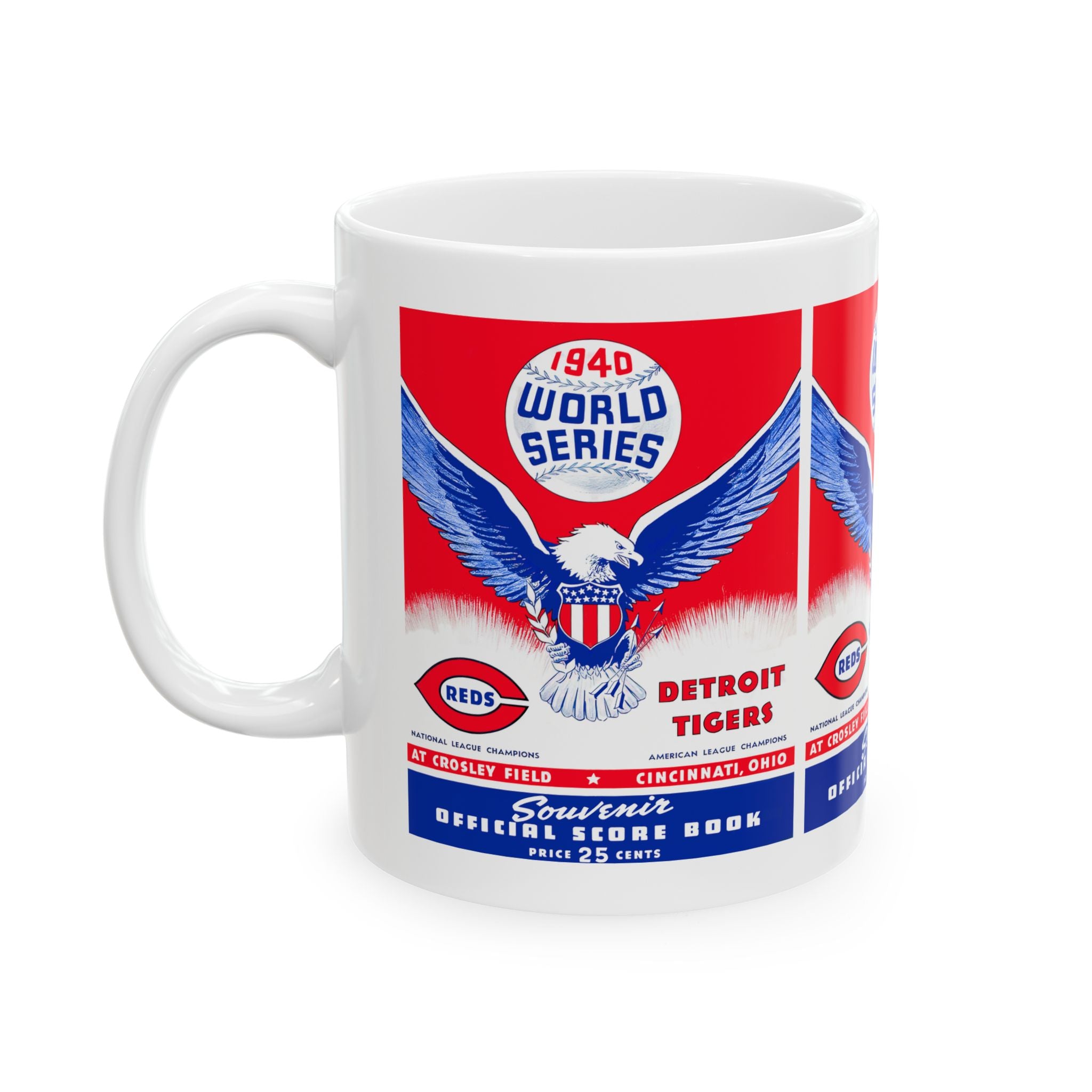 1940 Vintage Detroit Tigers - Cincinnati Reds Baseball World Series Program Cover - Ceramic Mug, 11oz