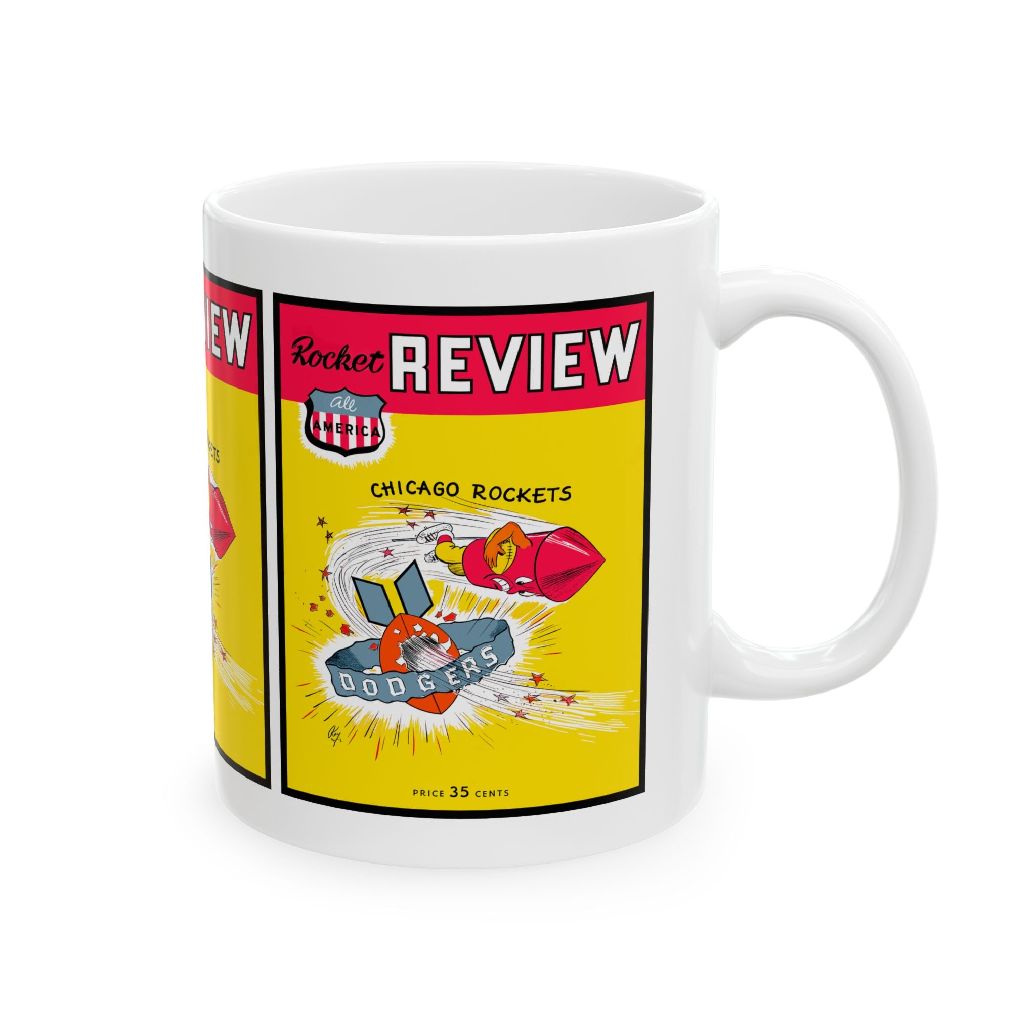 1948 Football Brooklyn Dodgers Chicago Rockets Mug 11 oz and 15 oz