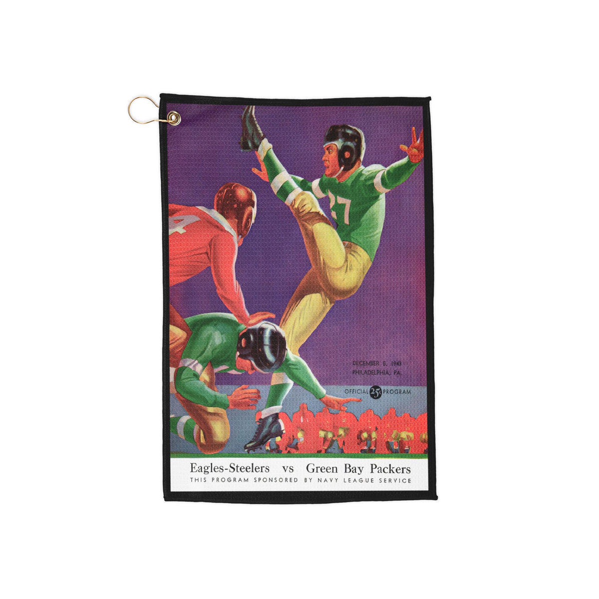 1943 Vintage Football Eagles vs Packers Program Cover Golf Towel with Grommet