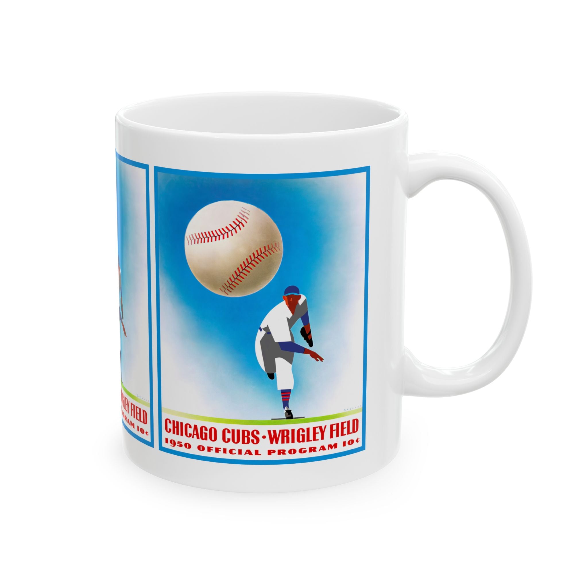 Vintage Chicago Cubs Ceramic Mug, Baseball Enthusiast Gift, Sports Fan Coffee Cup, Retro Baseball Team Memorabilia, Father's Day Present,