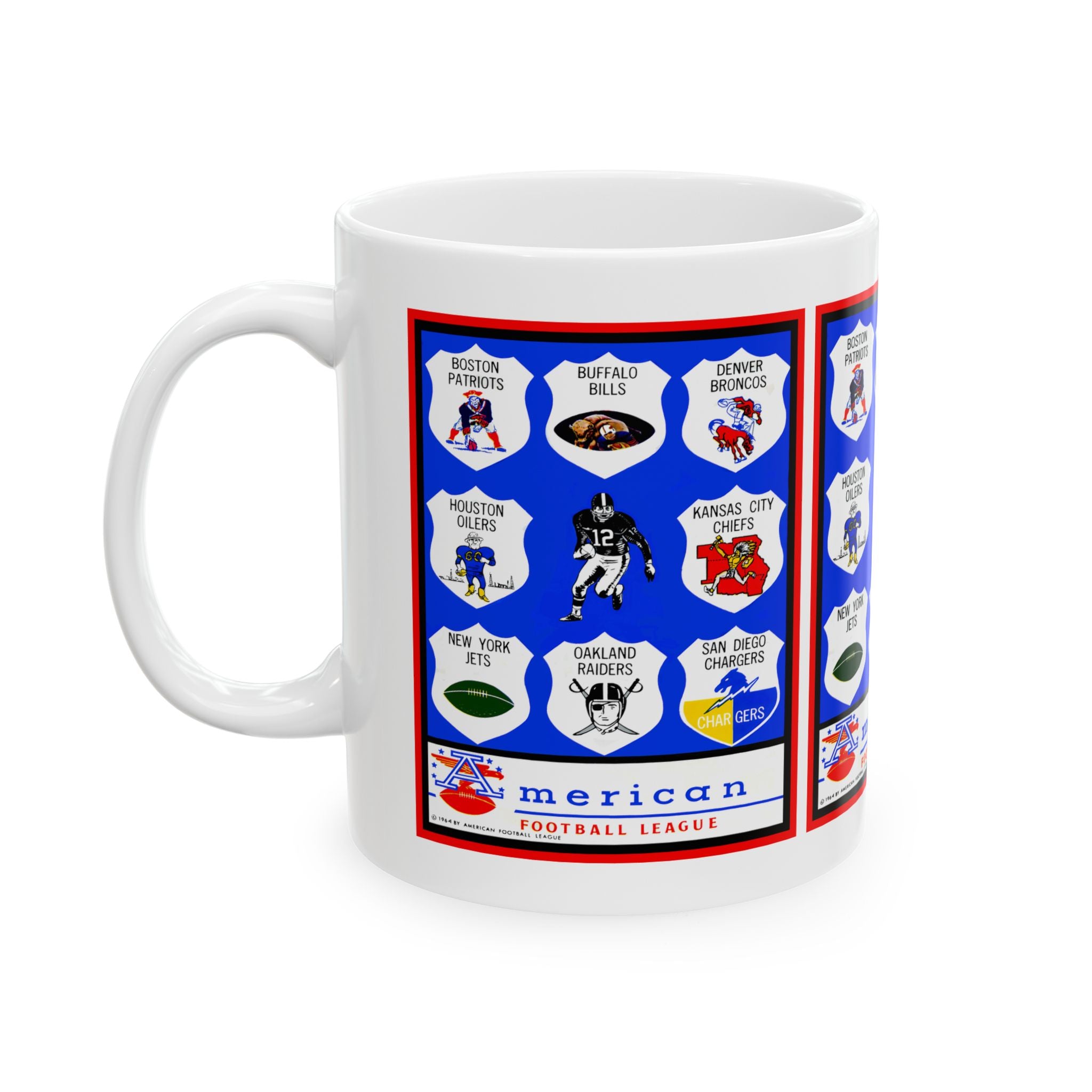 Vintage 1964 American Football League Ceramic Mug, Retro Sports Fan Cup, Gift for Football Enthusiast, Coffee Mug, Tea Cup, Sports