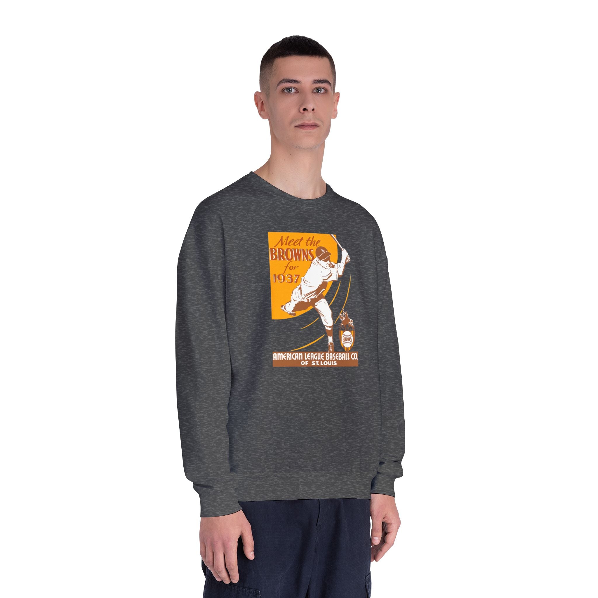 1937 Vintage St. Louis Browns Baseball Media Guide Cover - Unisex NuBlend® Crewneck Sweatshirt