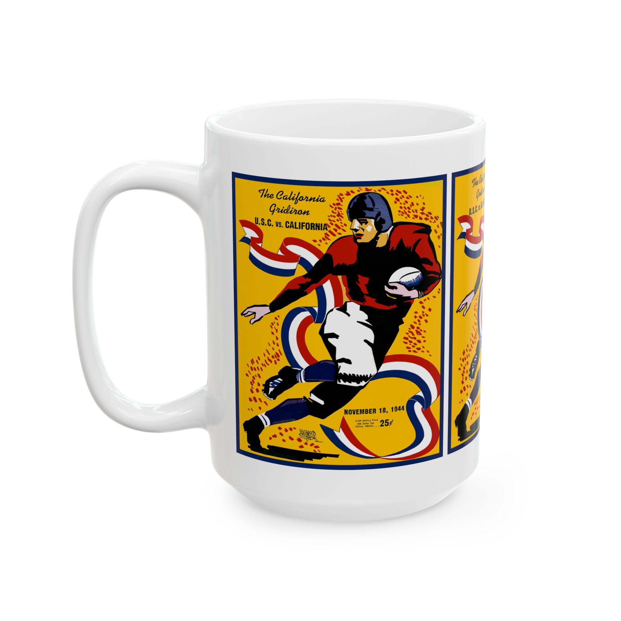 1944 Football Southern California - California Retro Football Poster Ceramic Mug  (11oz/15oz)