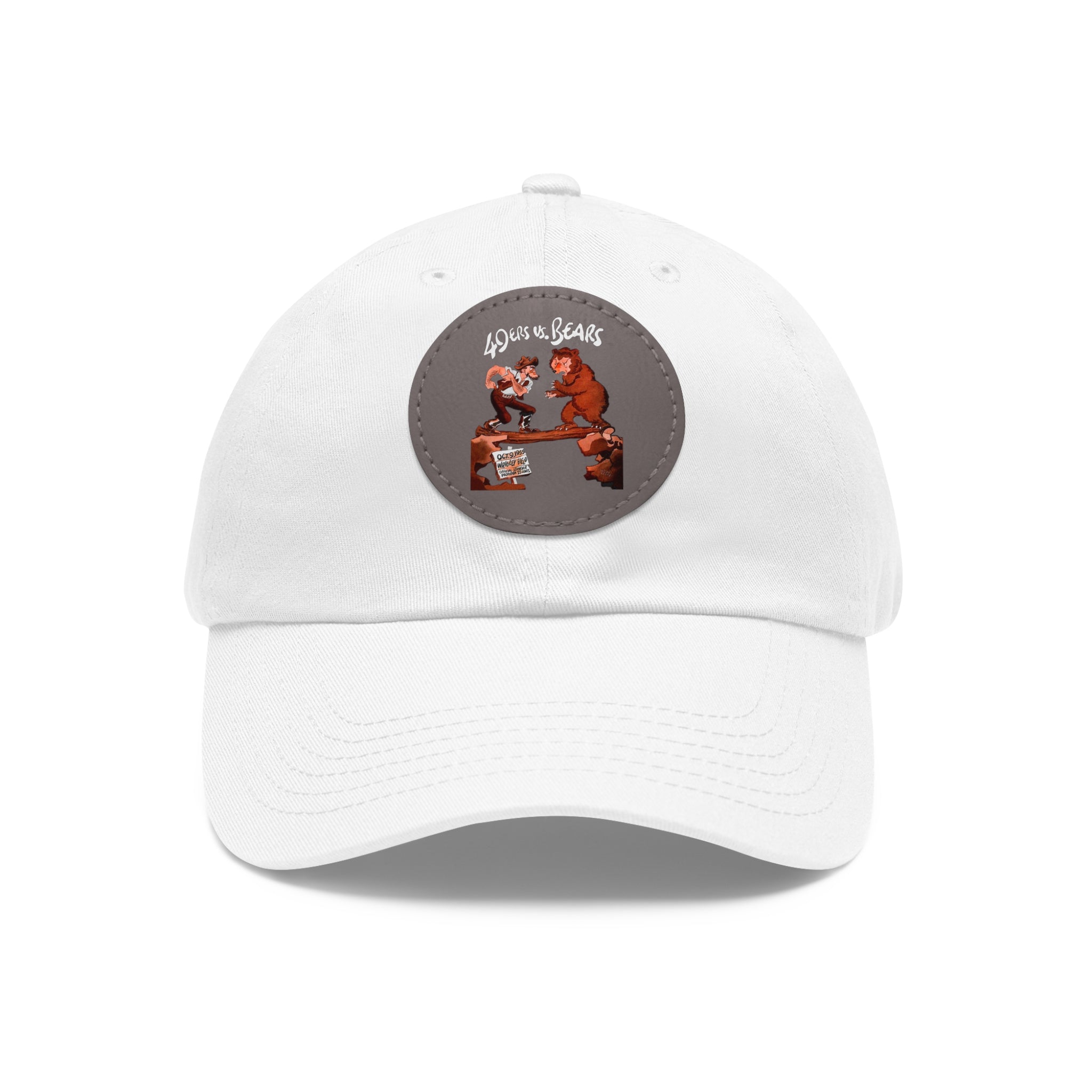 1955 Vintage Chicago Bears - San Francisco 49ers Football Program Cover - Dad Hat with Leather Patch (Round)