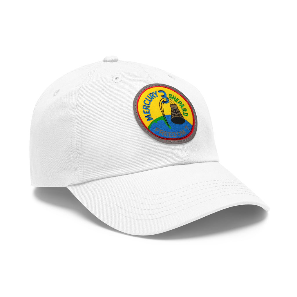 NASA Mercury 3 - Friendship 7 Flight Patch - Dad Hat with Leather Patch (Round)