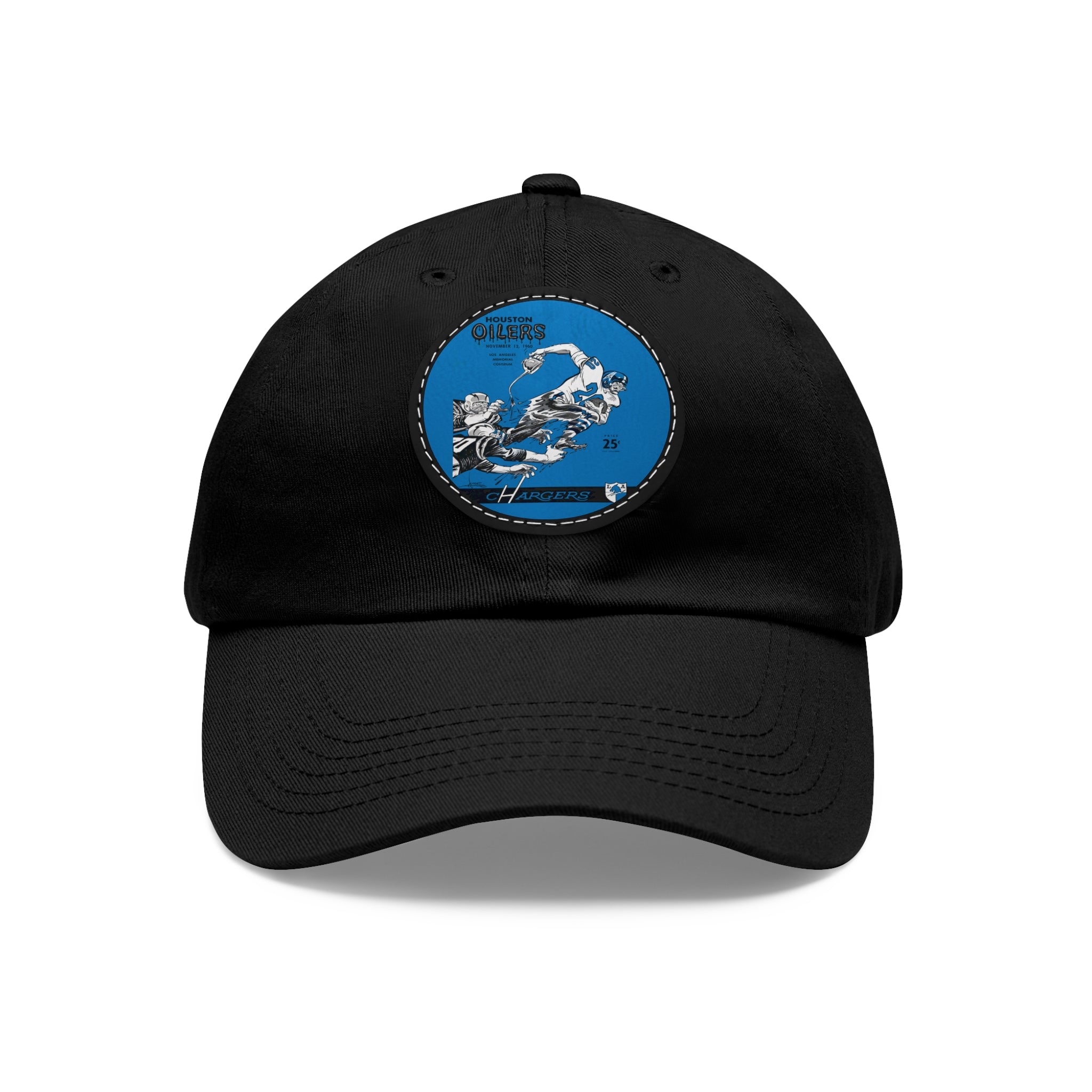 Dad Hat, Vintage Football Team, Leather Patch Cap, Retro Sports Merch, Football Fan Gift, 60s Los Angeles Chargers, Houston Oilers