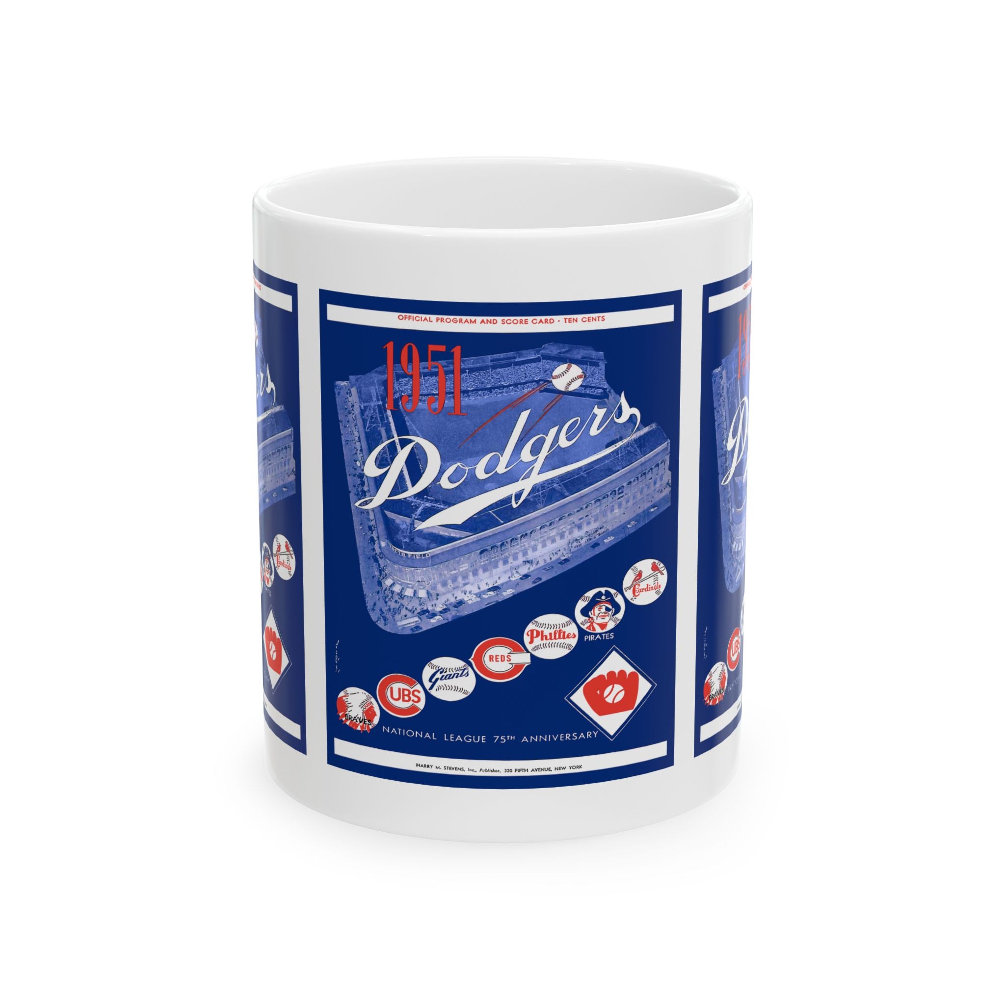 1951 Vintage Brooklyn Dodgers Baseball Program Cover - Ceramic Mug, 11oz