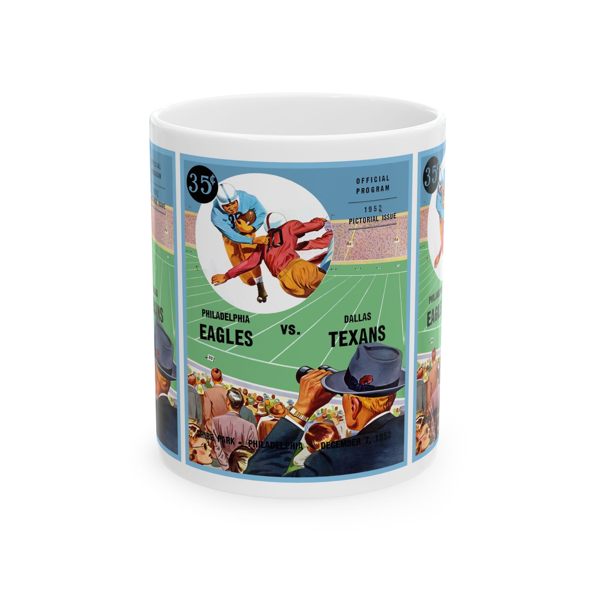Vintage 1952 Football Philadelphia Eagles Dallas Texans Ceramic Mug, Sports Fan Gift, Coffee Cup, Tea Mug, Football Lover Gift, Sport Team