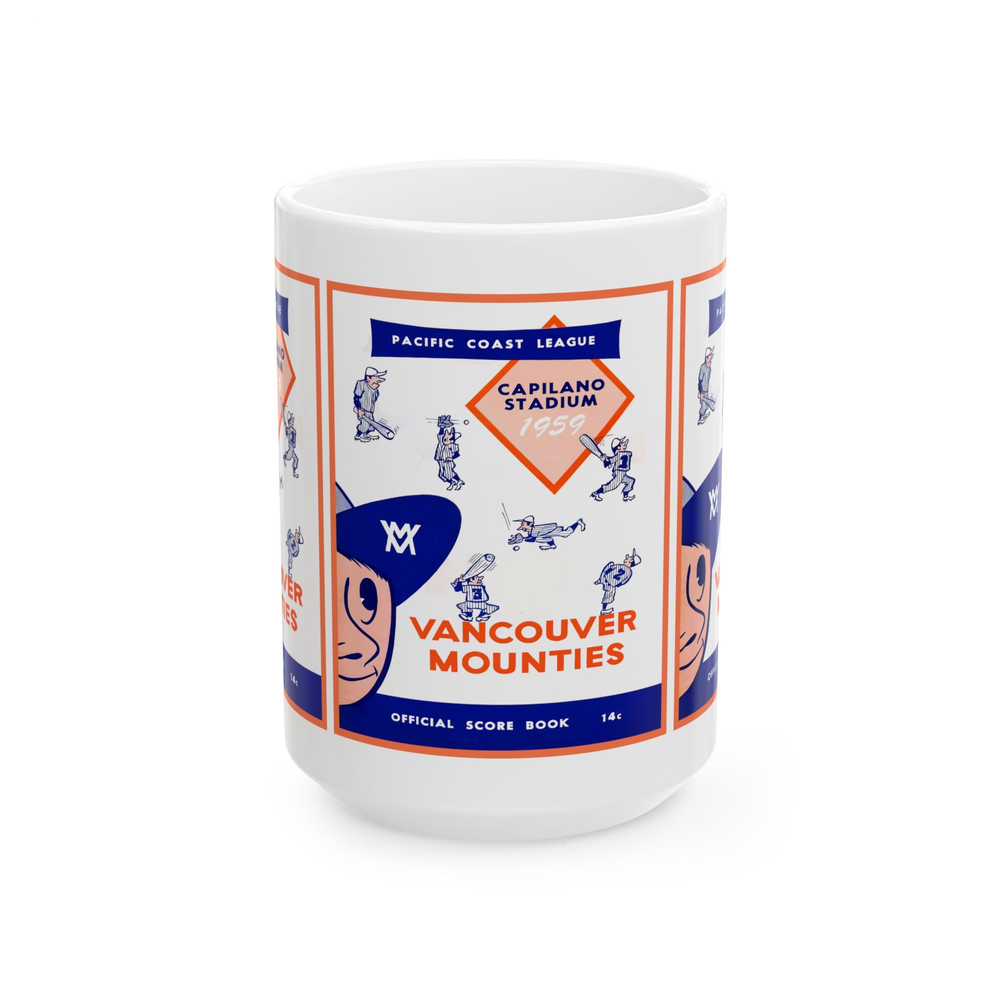 Vancouver Mounties 1959 Pacific Coast League Baseball Ceramic Mug — 11oz & 15oz