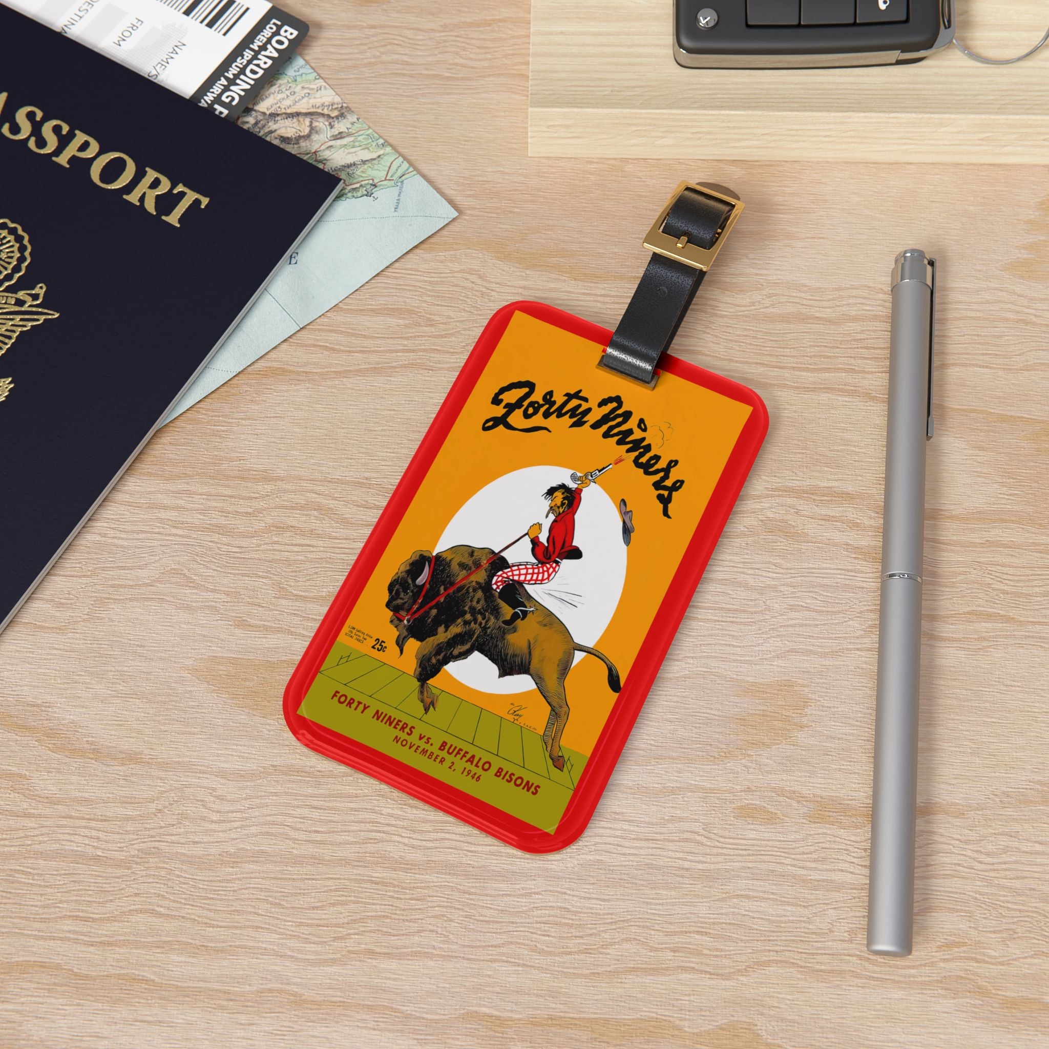 1946 Football San Francisco vs Buffalo Luggage Tag | Vintage Football Design