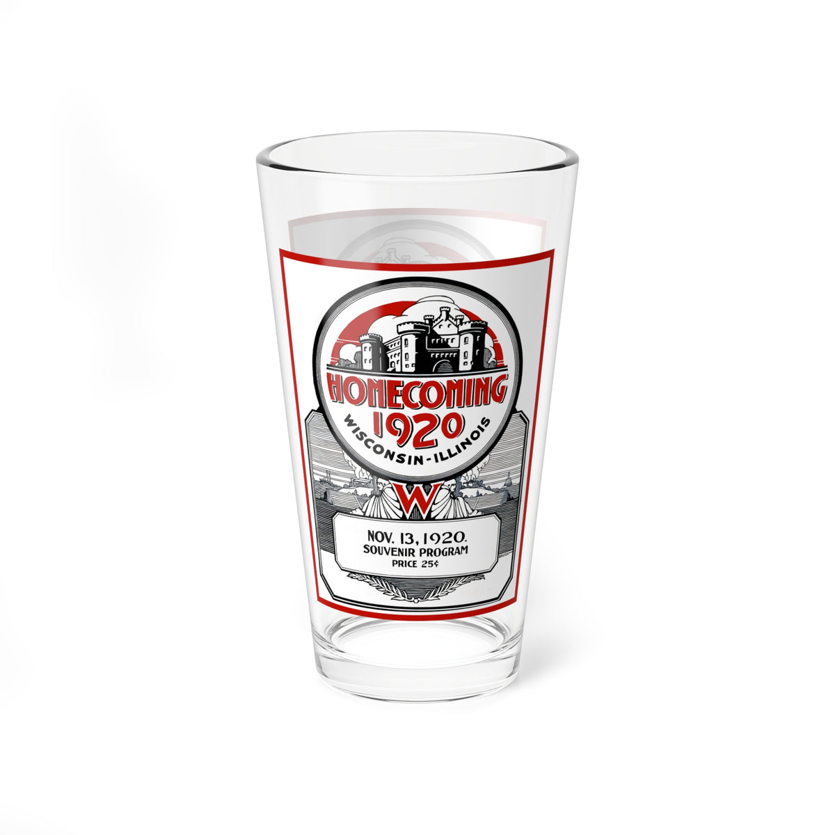 1920 Vintage Football Wisconsin-Illinois Homecoming  Mixing Glass