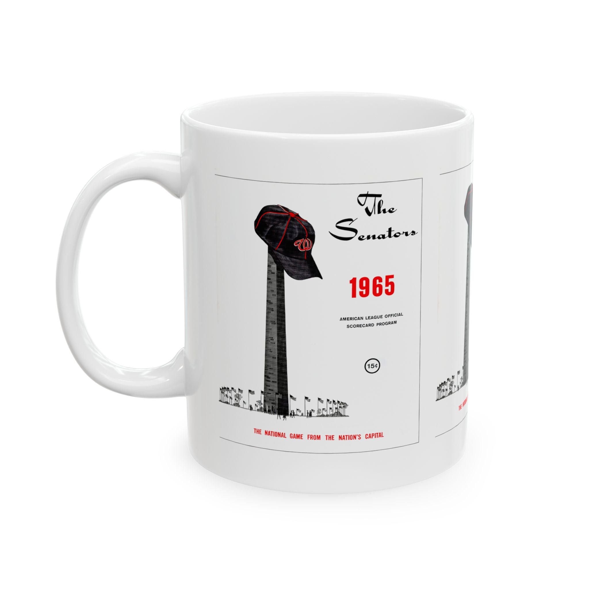 1965 Vintage Washington Senators Score Card Cover - Ceramic Mug, 11oz
