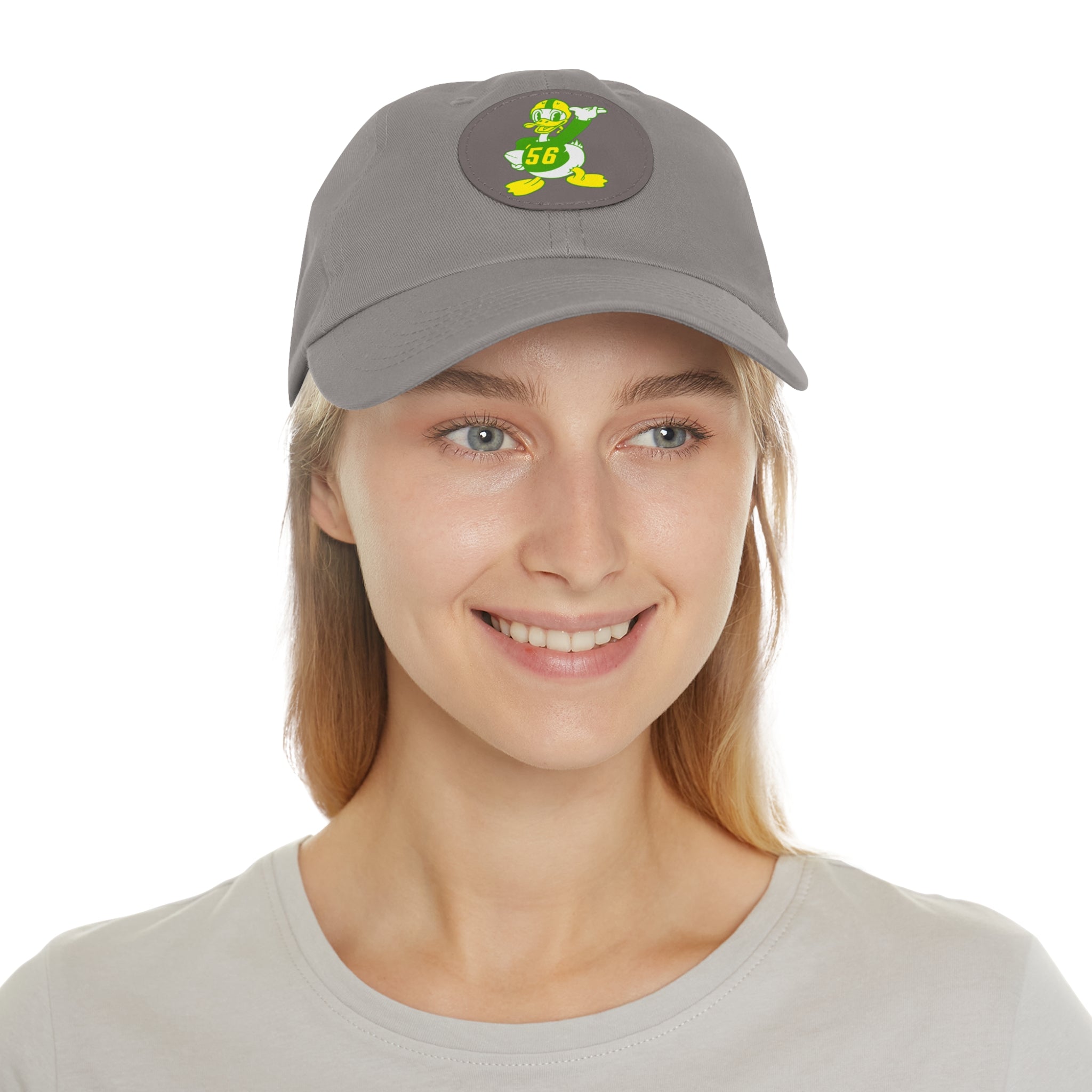 1956 Vintage Oregon Football - Dad Hat with Leather Patch (Round)