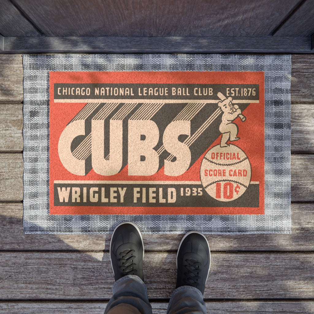 Baseball Doormat - 1935 Chicago Cubs, Sports Fan Gift, Unique Rug, Man Cave Decor, Game Room Mat