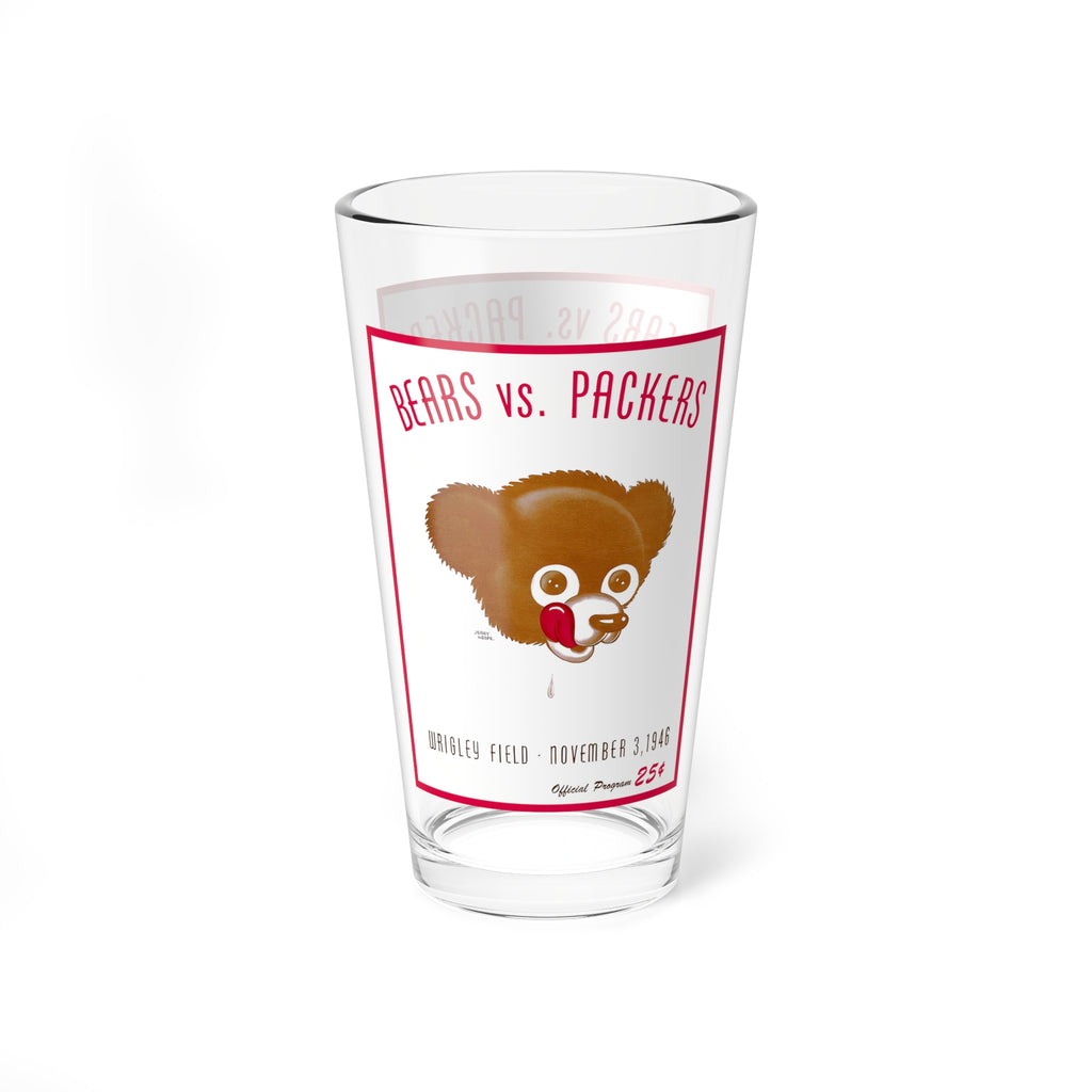1946 Bears vs Packers Wrigley Field Football Mixing Glass, 16oz