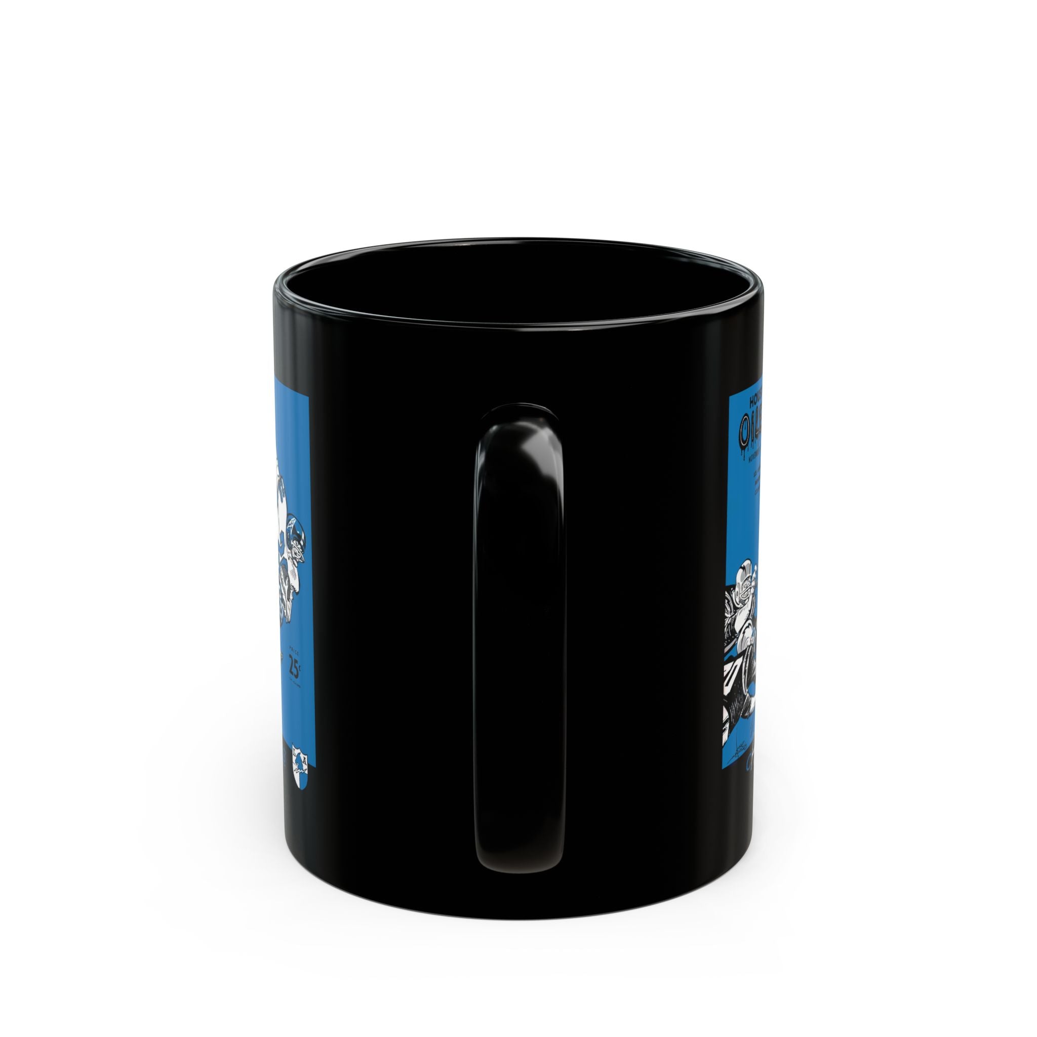 1960 Vintage Houston Oilers - Los Angeles Chargers Football Program Cover - Black Mug 11 oz