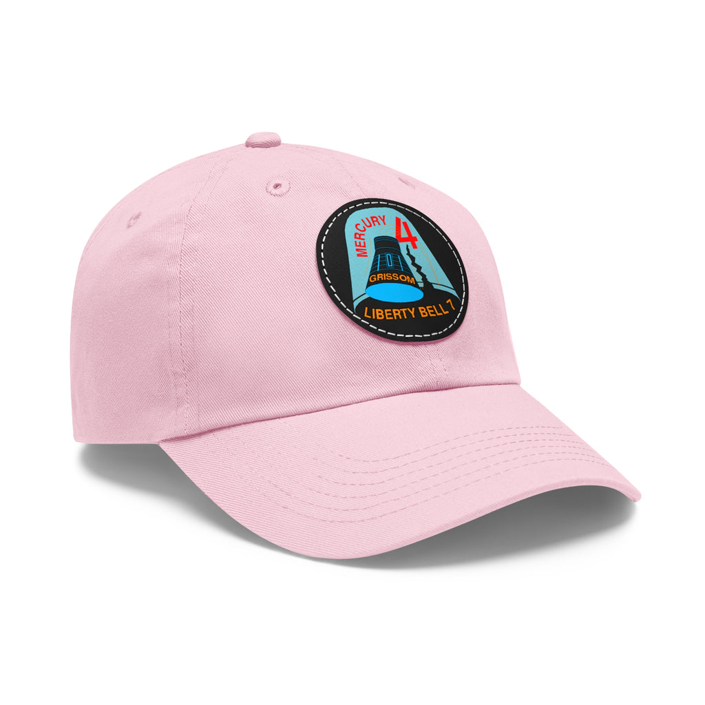NASA Mercury 4 - Flight Patch - Dad Hat with Leather Patch (Round)