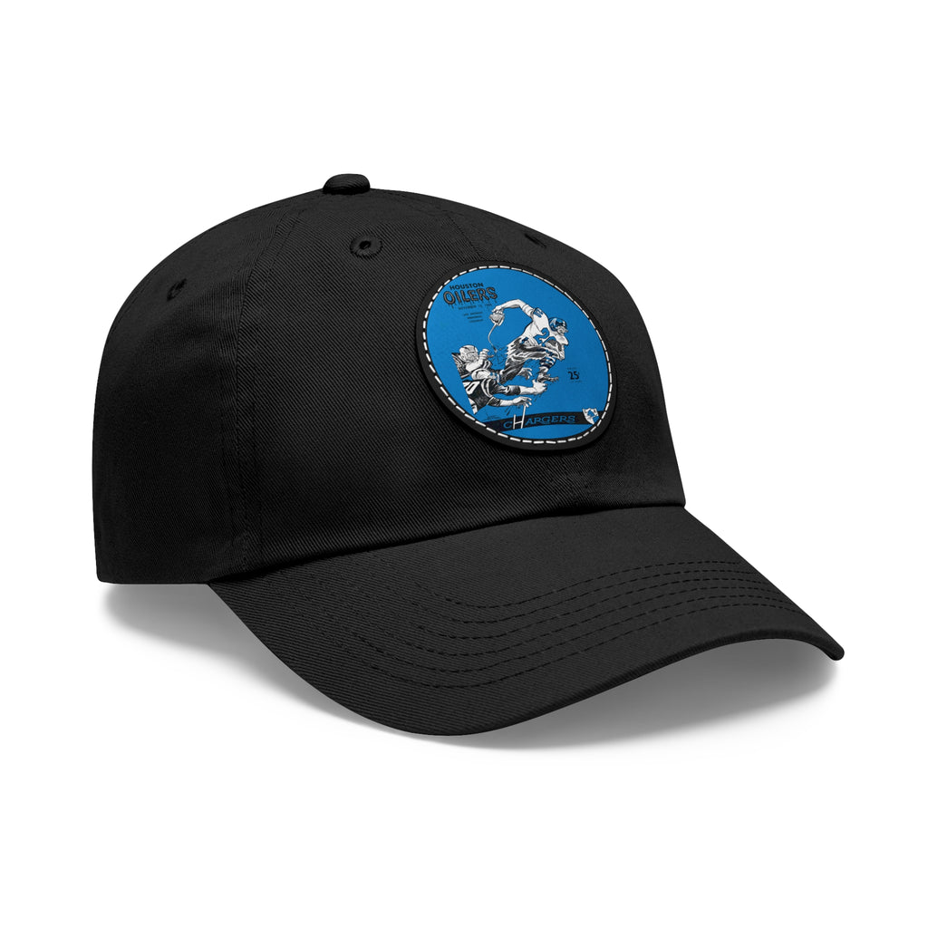 Dad Hat, Vintage Football Team, Leather Patch Cap, Retro Sports Merch, Football Fan Gift, 60s Los Angeles Chargers, Houston Oilers