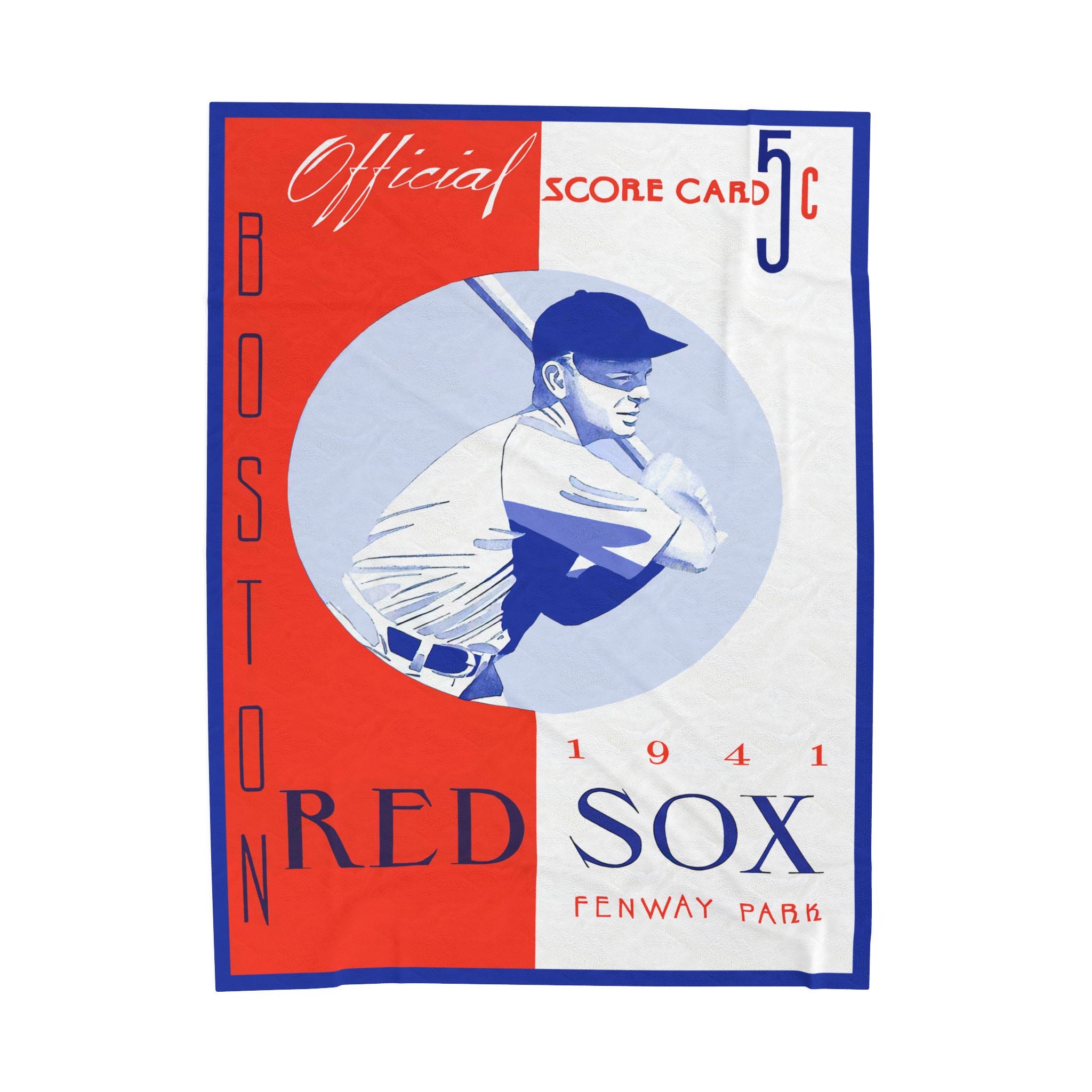 Velveteen Plush Blanket, 1941 Boston Red Sox Baseball Throw, Vintage Sports Bedding, Cozy Baseball Fan Gift, Home Decor Blanket, Bedroom