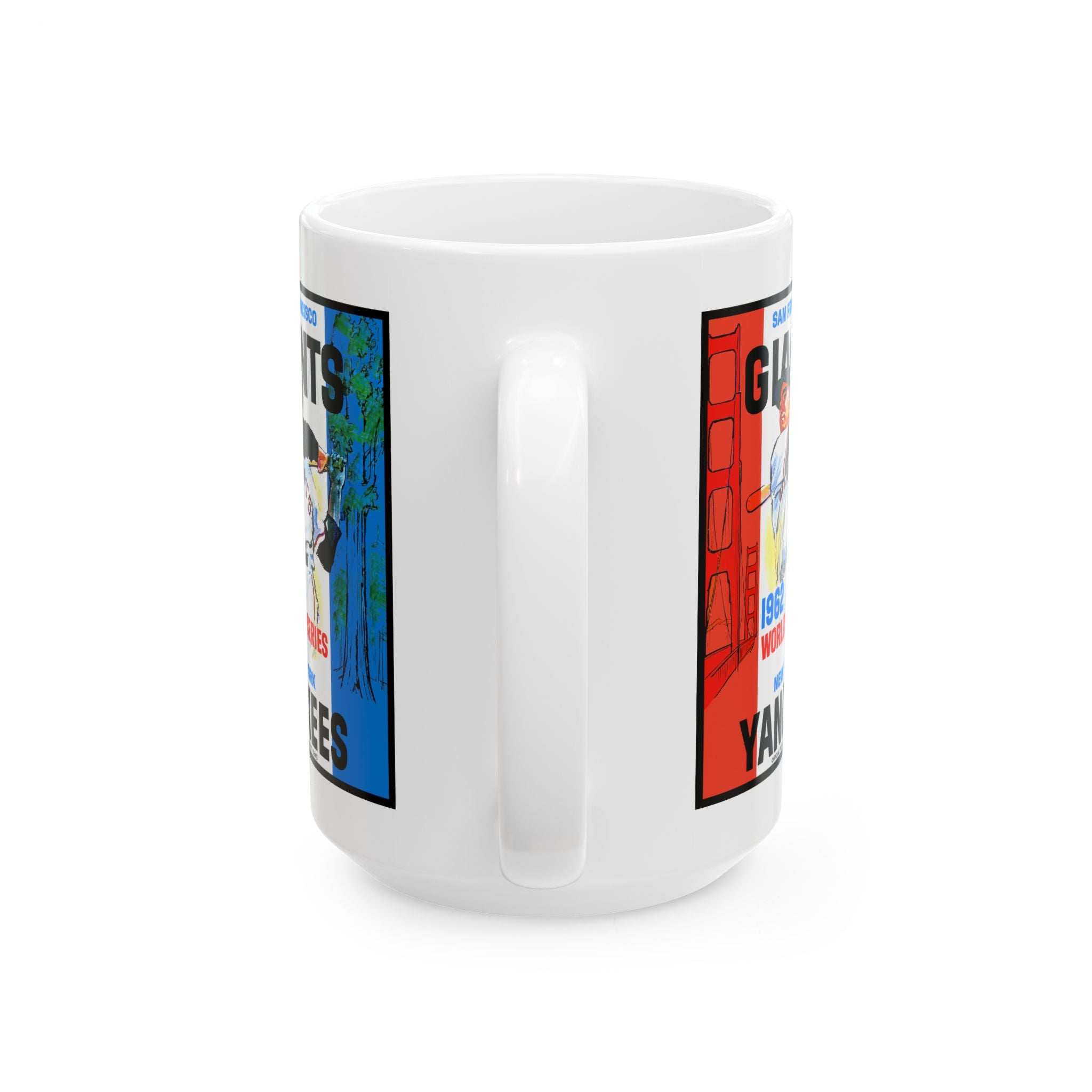 Baseball World Series Ceramic Mug, 1962 San Francisco Giants vs New York Yankees, 11oz 15oz Cup, Sports Fan Gift, Team Rivalry, Vintage