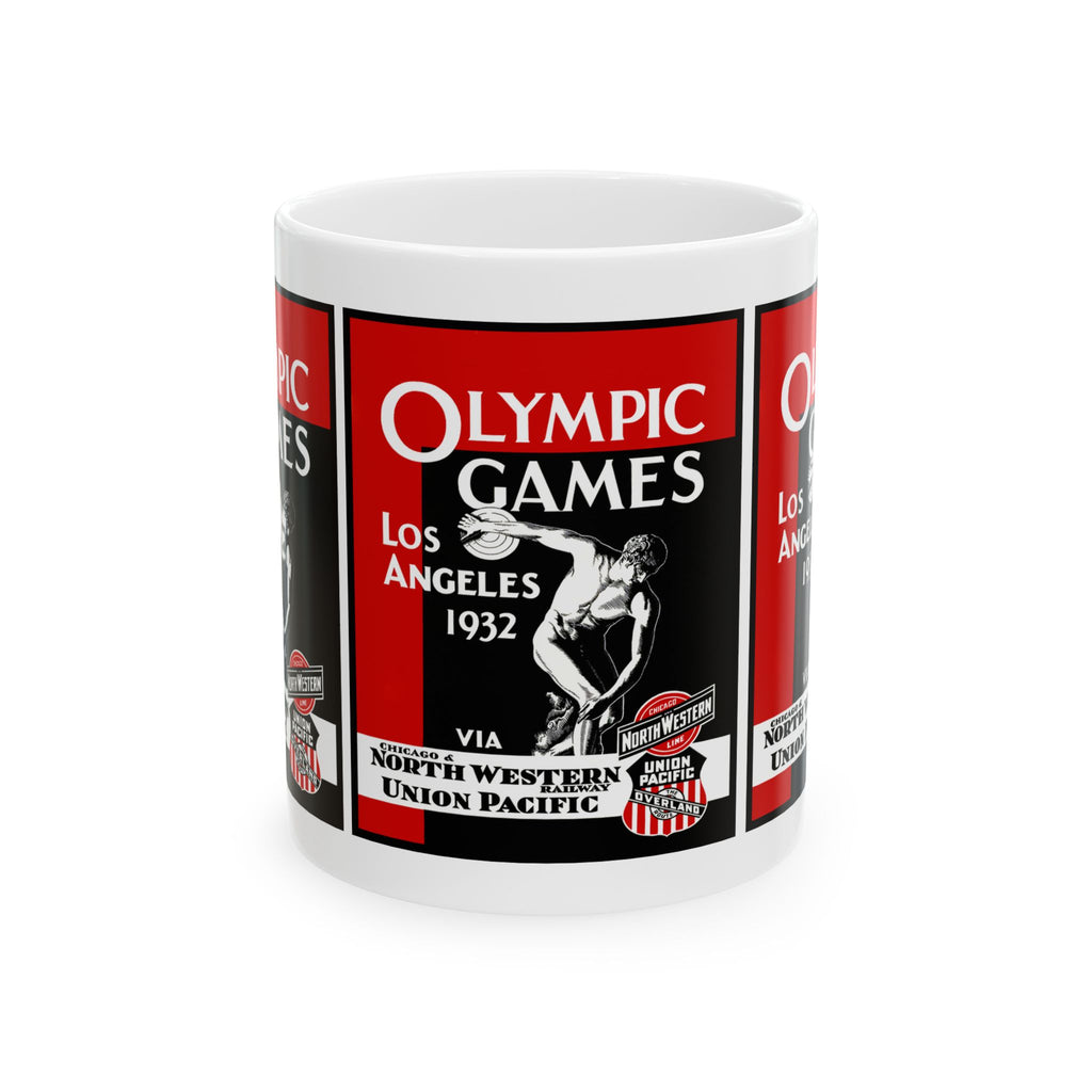 Vintage Olympic Games Ceramic Mug, 1932 Los Angeles Souvenir Cup, Sports Fan Gift, Retro Olympics Coffee Mug, Olympic Collectible Drinkware,