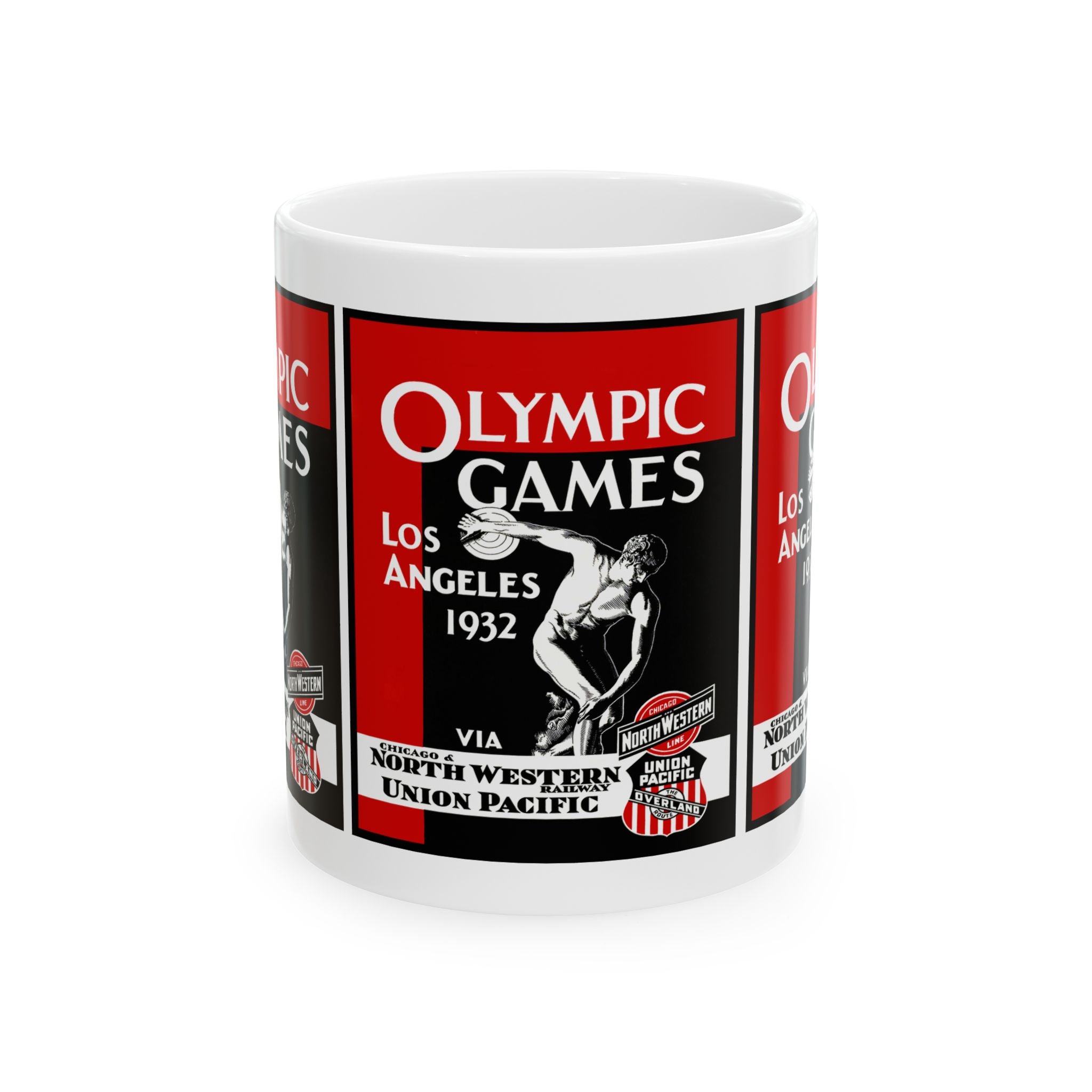 Vintage Olympic Games Ceramic Mug, 1932 Los Angeles Souvenir Cup, Sports Fan Gift, Retro Olympics Coffee Mug, Olympic Collectible Drinkware,