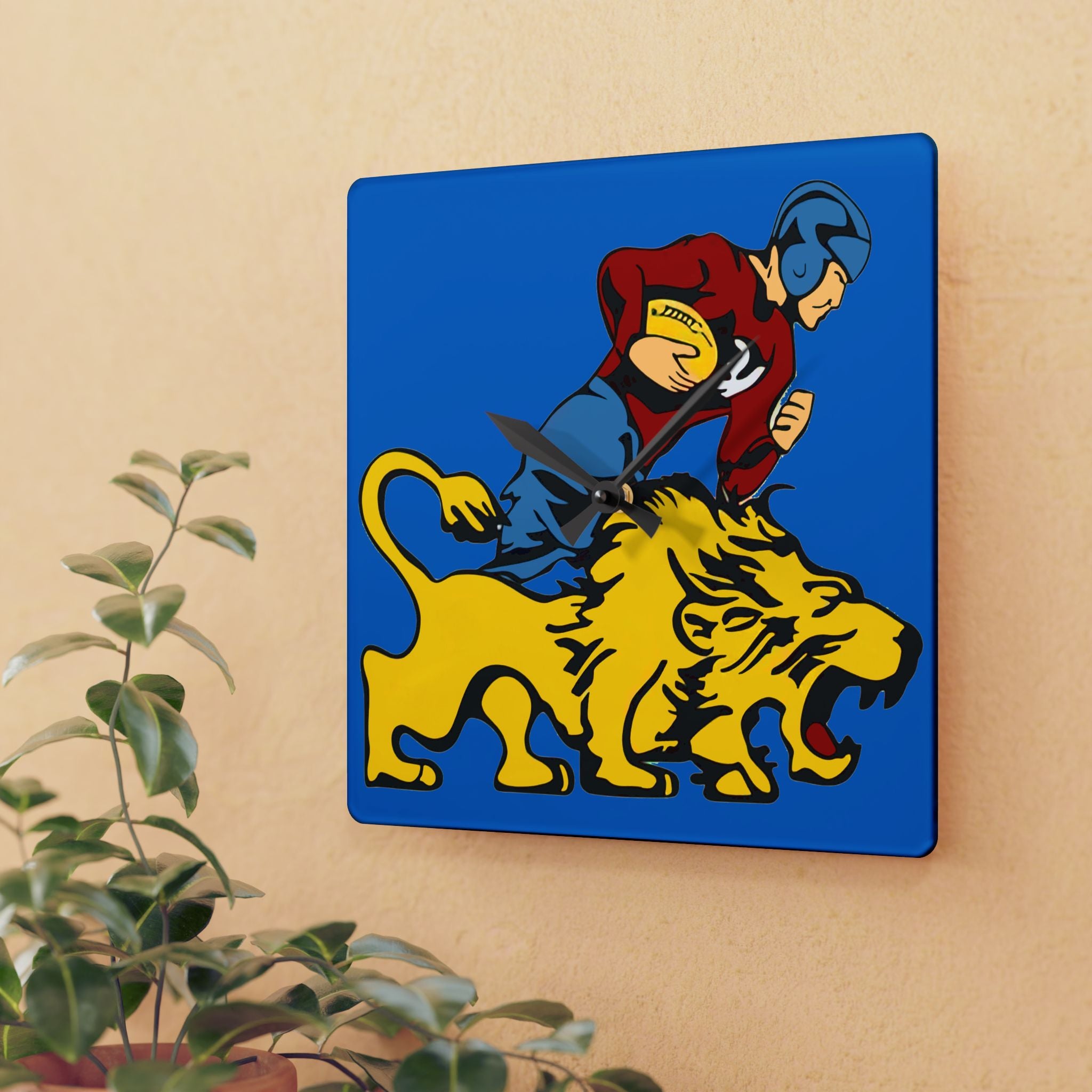 Retro Wall Clock, Vintage Lions Football Clock, 50's Sports Decor, Mid Century Acrylic Clock, Unique Game Room Gift, Detroit Lions Fan
