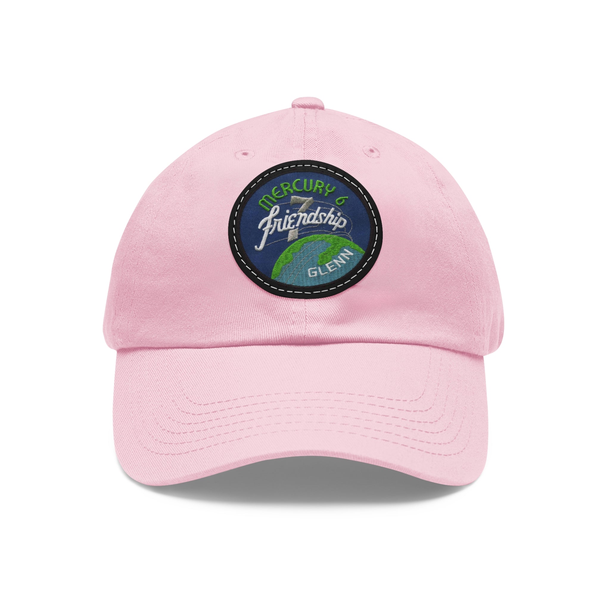 NASA - Mercury 6 - Friendship 7 Flight Patch - Dad Hat with Leather Patch (Round)