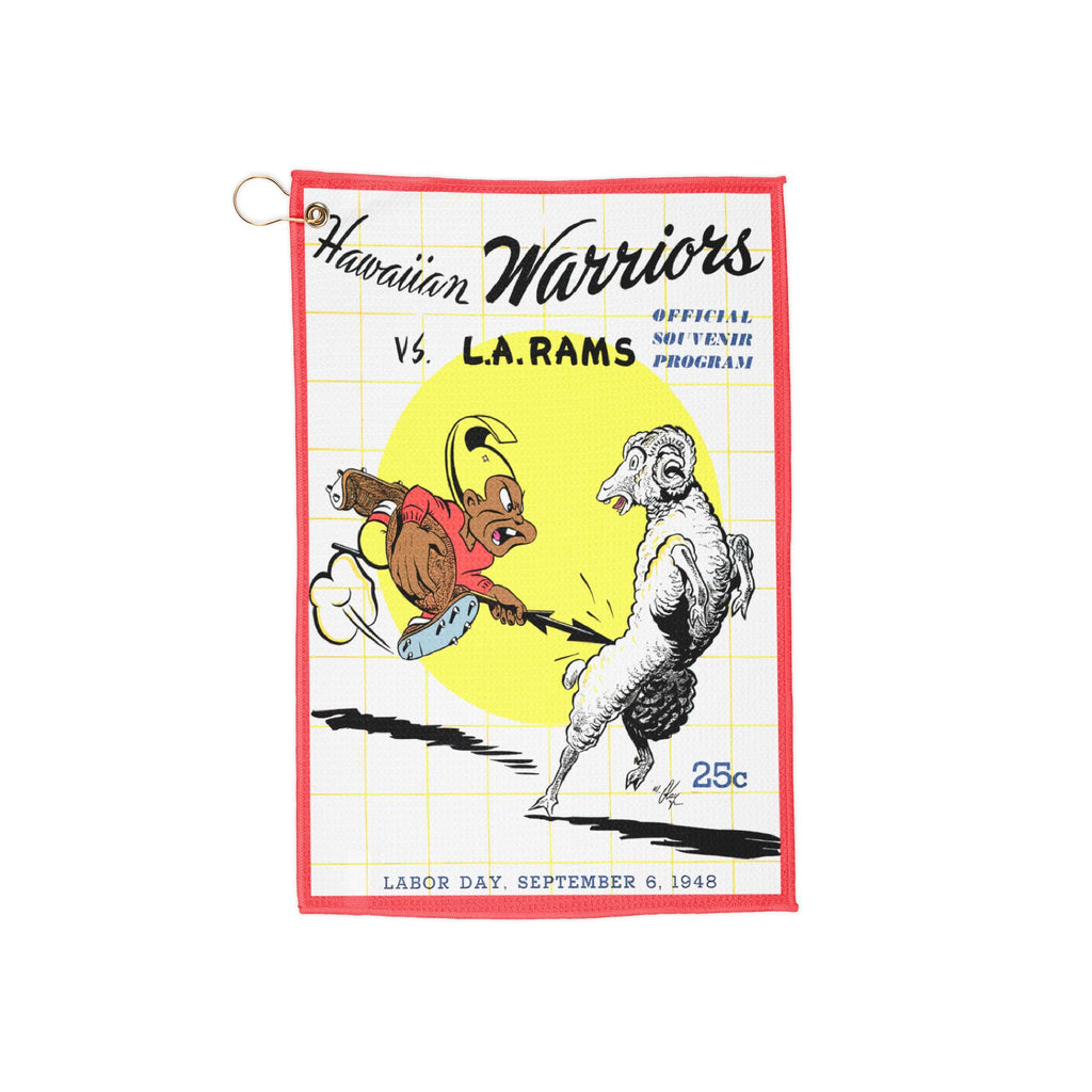 Sports Towel, 1948 Football Hawaii Warriors-Los Angeles Rams Design, Golf Accessories, Unique Gift for Sports Fans, Game Day Towel, Golf