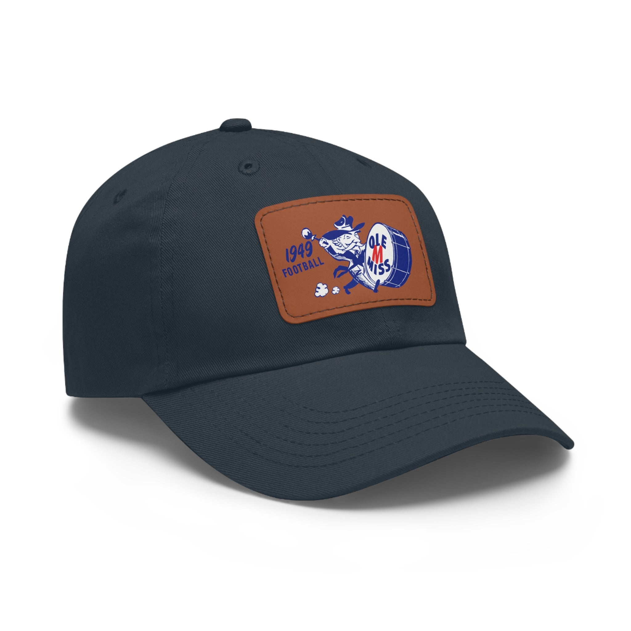 1949 Ole Miss Football - Dad Hat with Leather Patch (Rectangle)